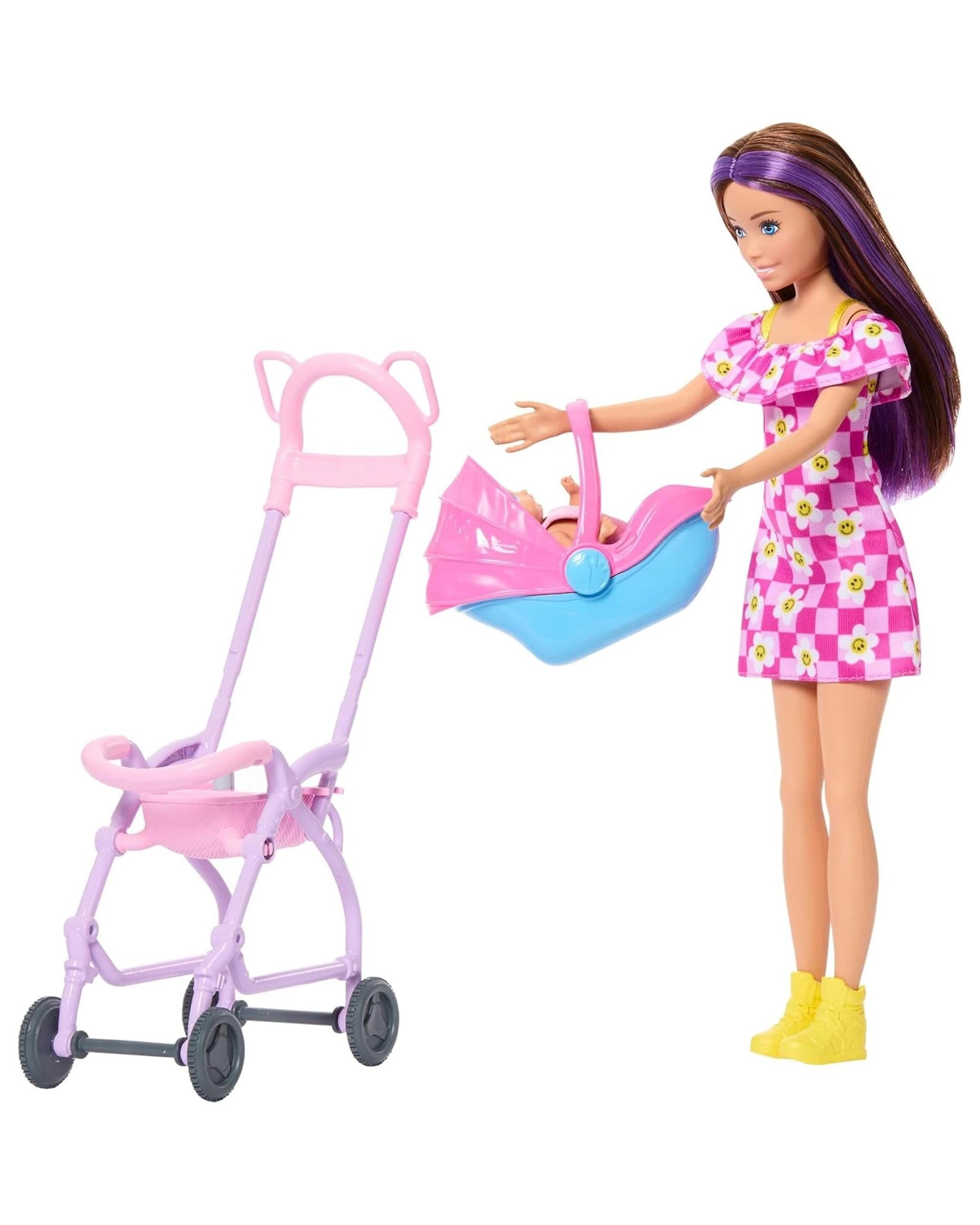 5 Barbie Family and Friends Skipper Babysitters Inc Stroller Playset with Purple Hair Doll, 5 of 6