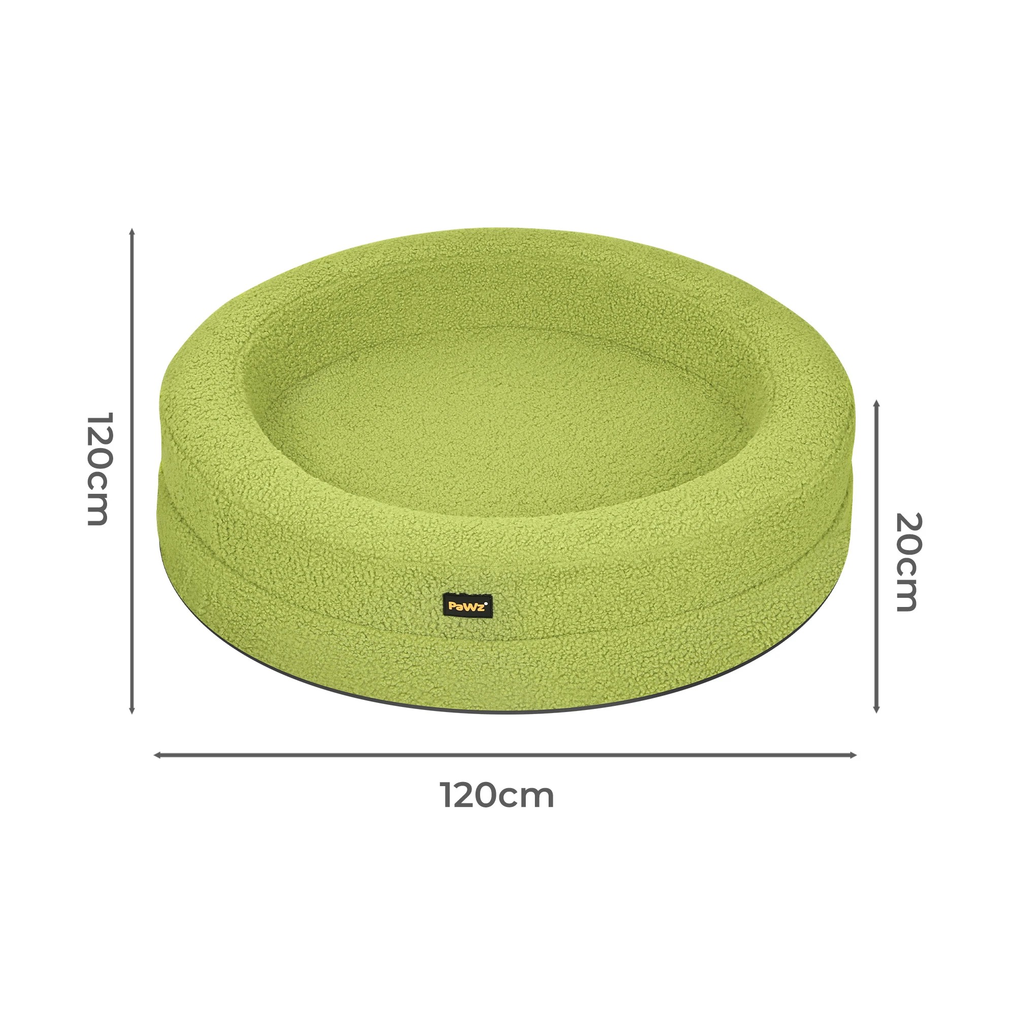 3 Pawz Washable Round Pet Bed  XXL - Green, 3 of 9