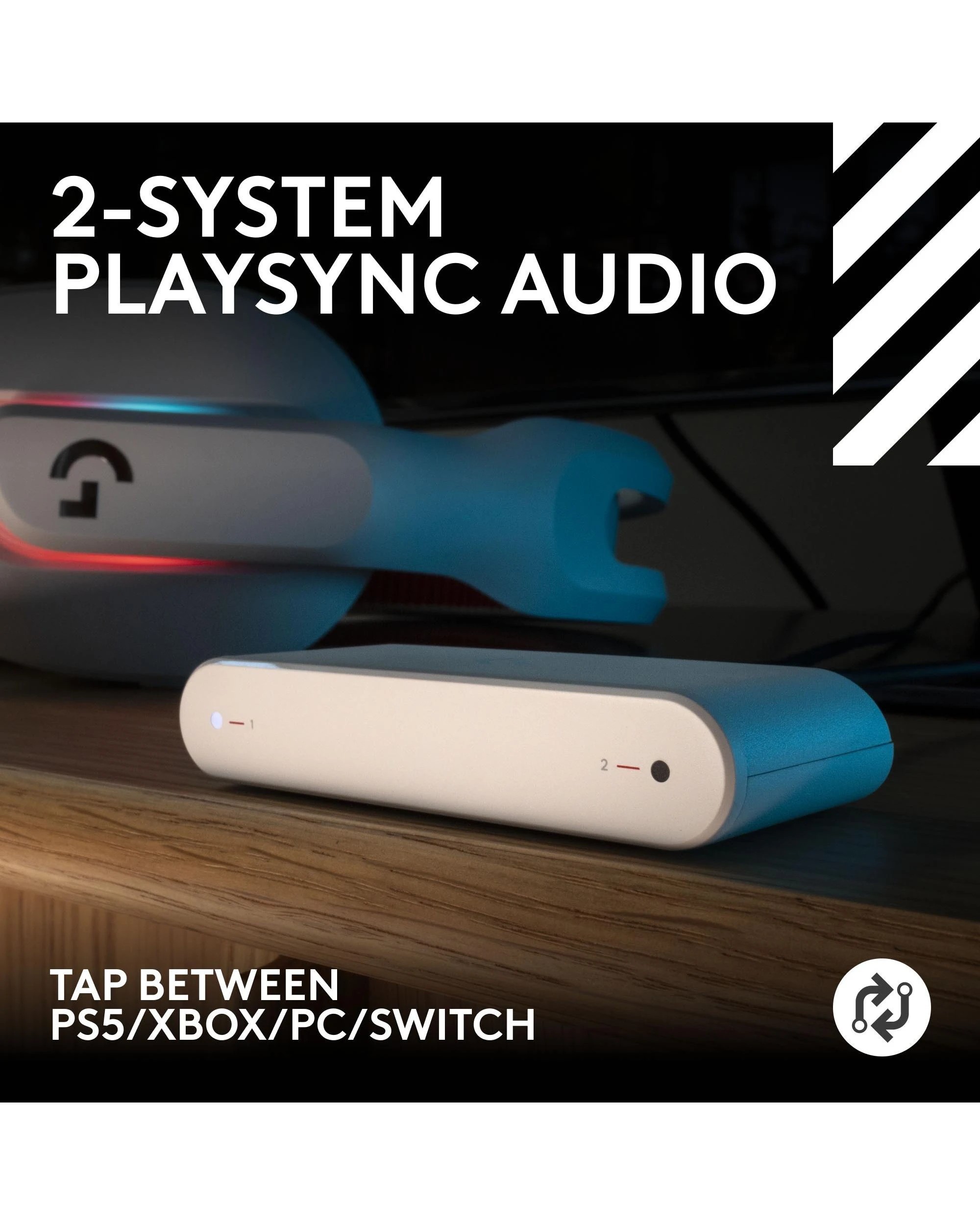 5 Logitech G Astro A20 X Playsync Wireless Gaming Headset - White, 5 of 10