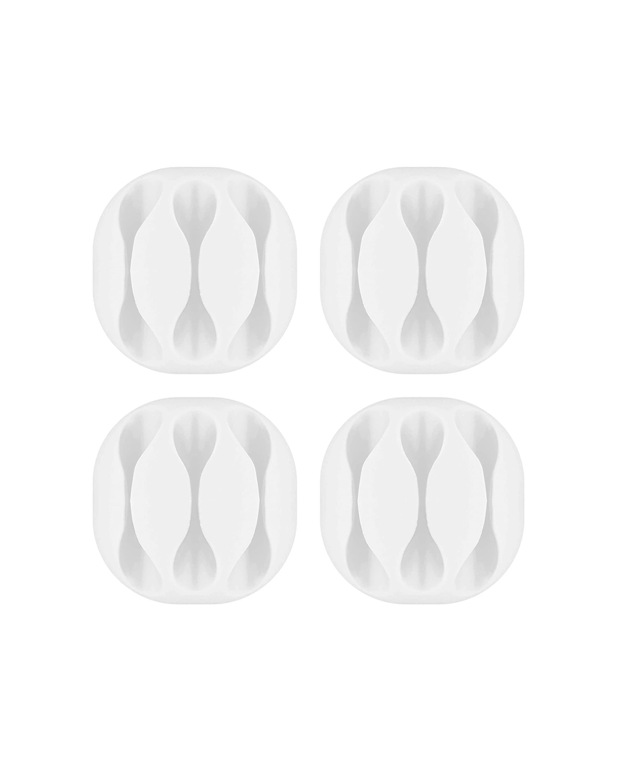 1 Goobay 4pc 3-Slots Adhesive Cable Organiser 3.43cm - White, 1 of 6