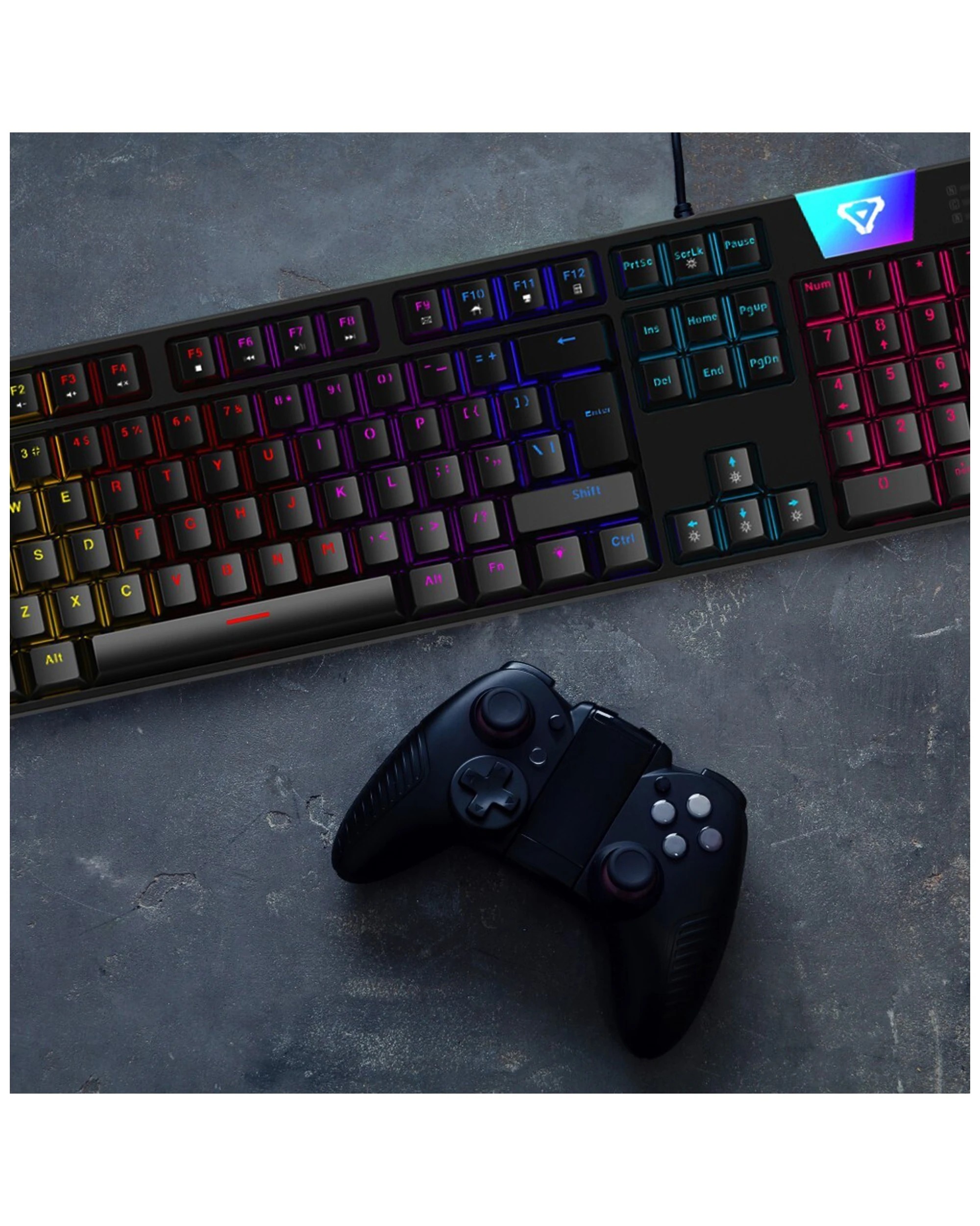 5 Laser Gaming Wired Mechanical Keyboard Rgb Backlit Red Switches Braided Cable.
 - Black, 5 of 6