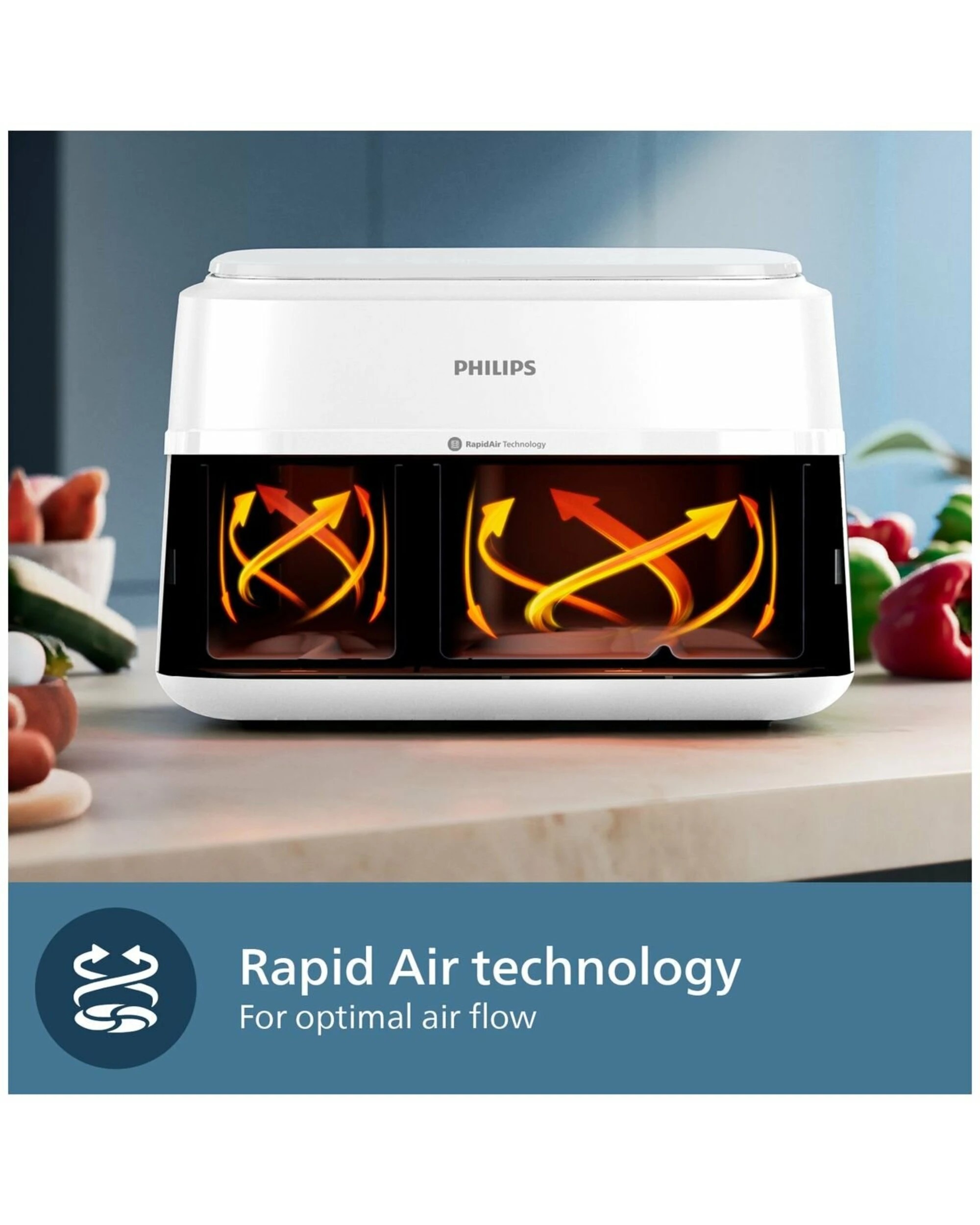 5 Philips 9L 3000 Series Dual Basket XXL Air Fryer - White - WHITE, 5 of 5