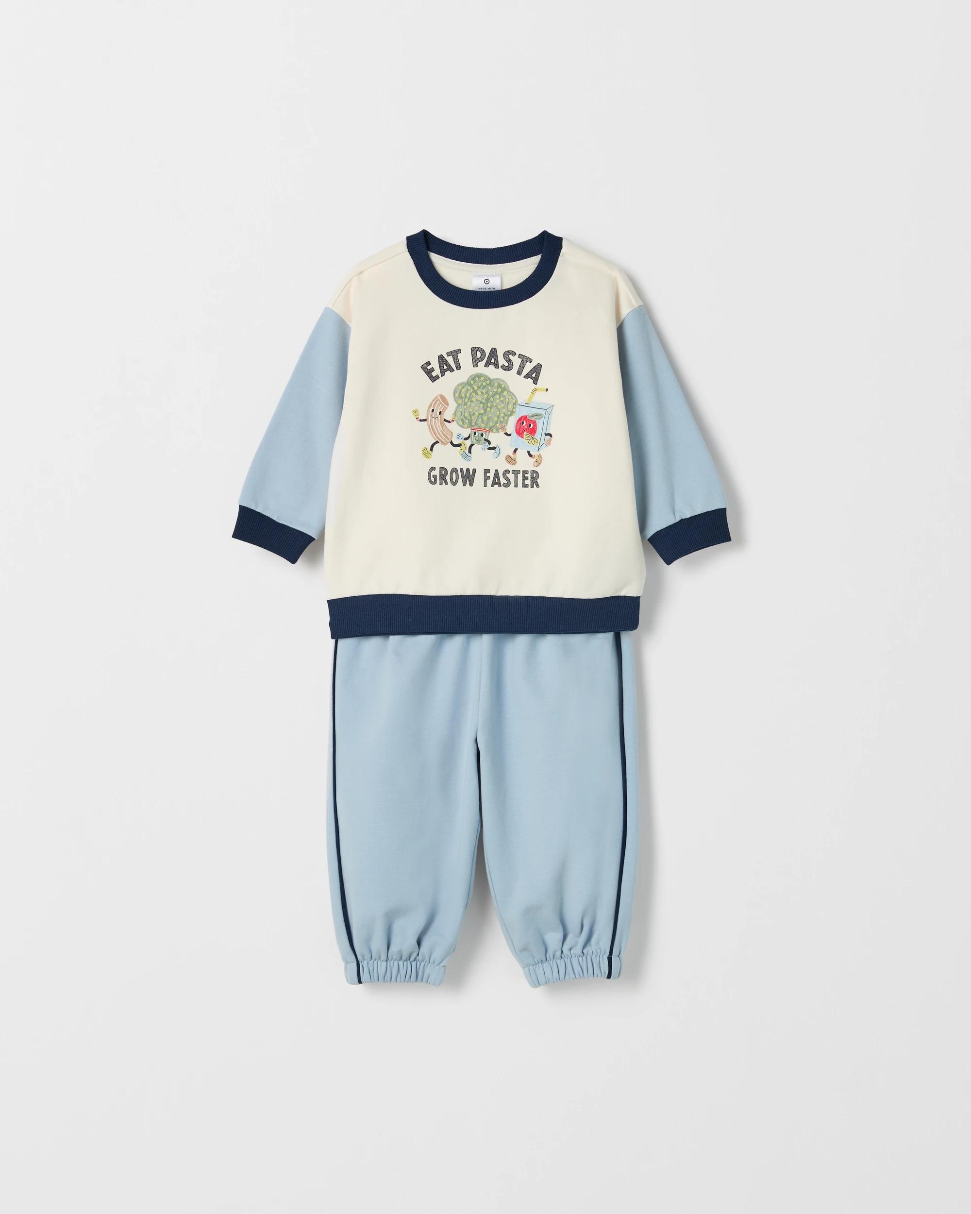 4 Target Baby Organic Cotton Jumper & Trackpants 2 Piece Set BLUE, 4 of 6