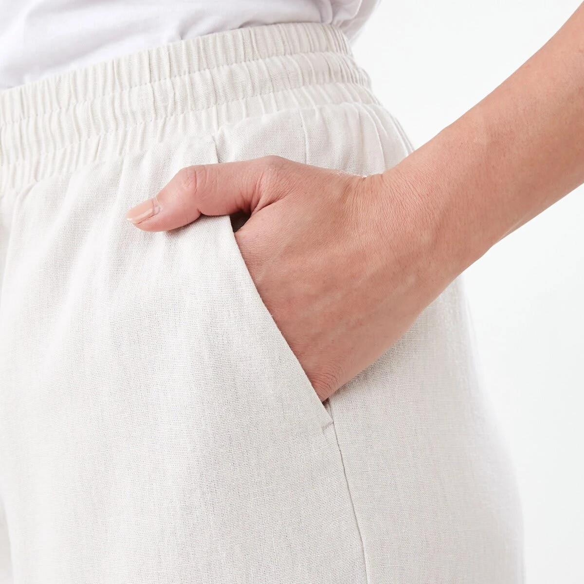 5 Linen Blend Wide Leg Pants NATURAL BEIGE, 5 of 5