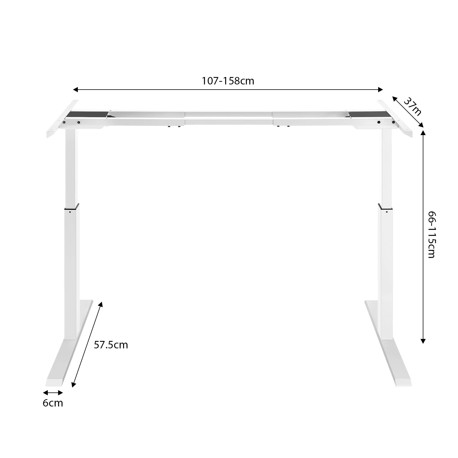 2 LUXSUITE Stand Up Desk Frame Electric Table Legs Base Adjustable, 2 of 6