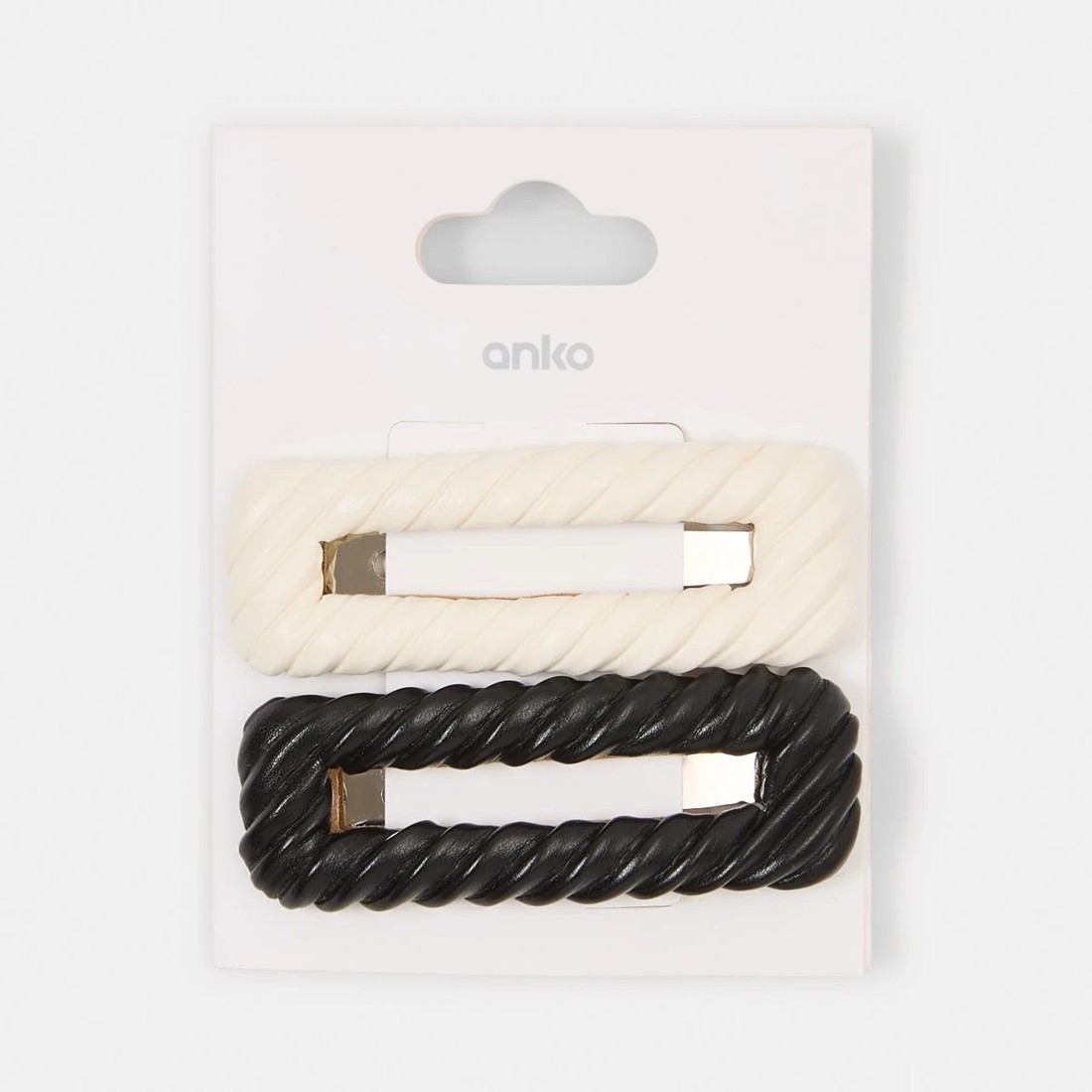 4 2 Pack Black Faux Leather Snap Hair Clip, 4 of 4