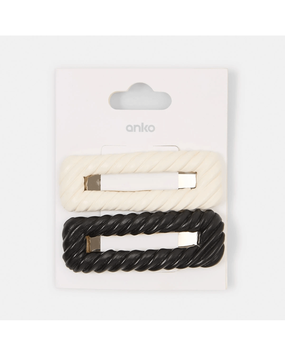 4 2 Pack Black Faux Leather Snap Hair Clip, 4 of 4