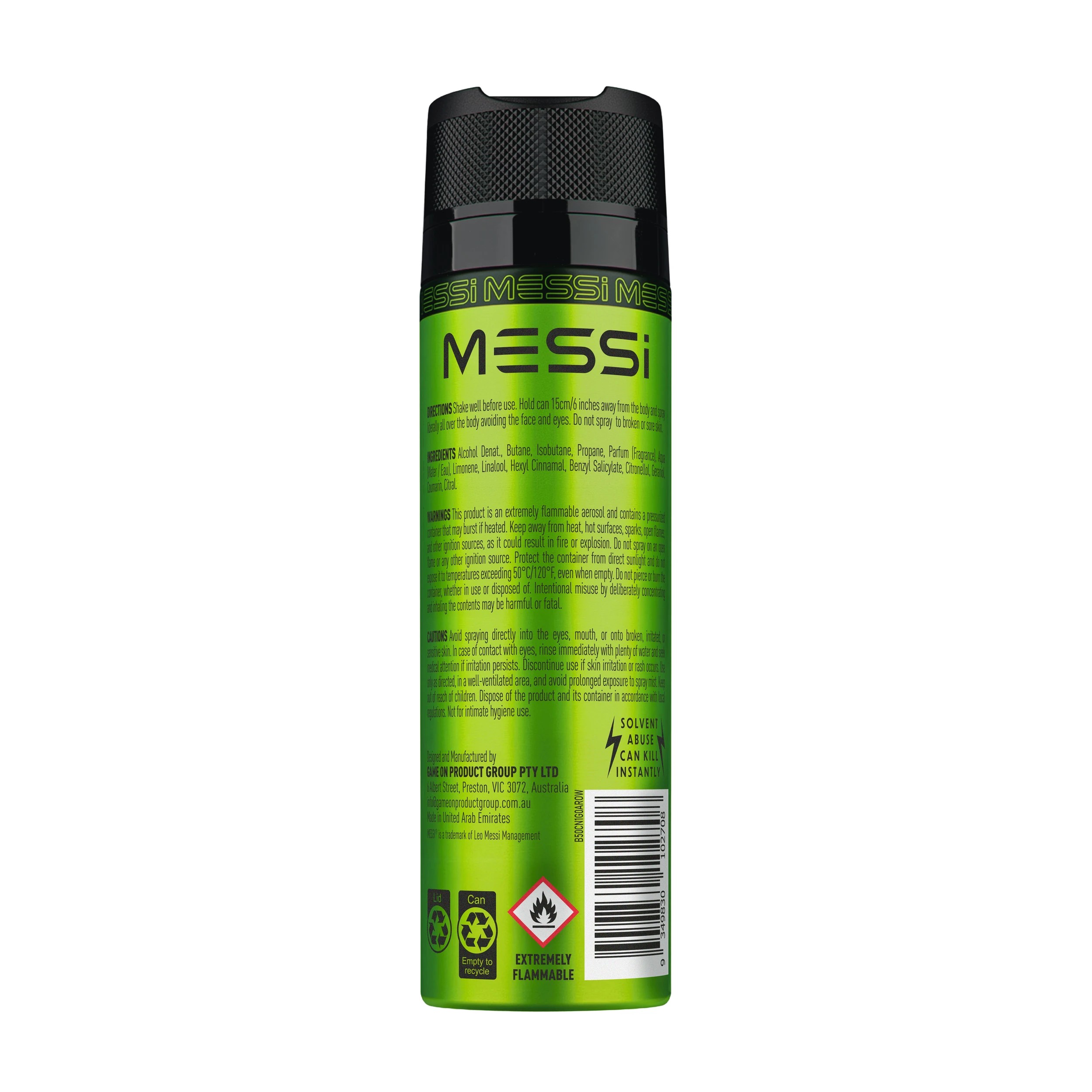2 Messi M10 Green Fragrance Body Spray 200ml, 2 of 2