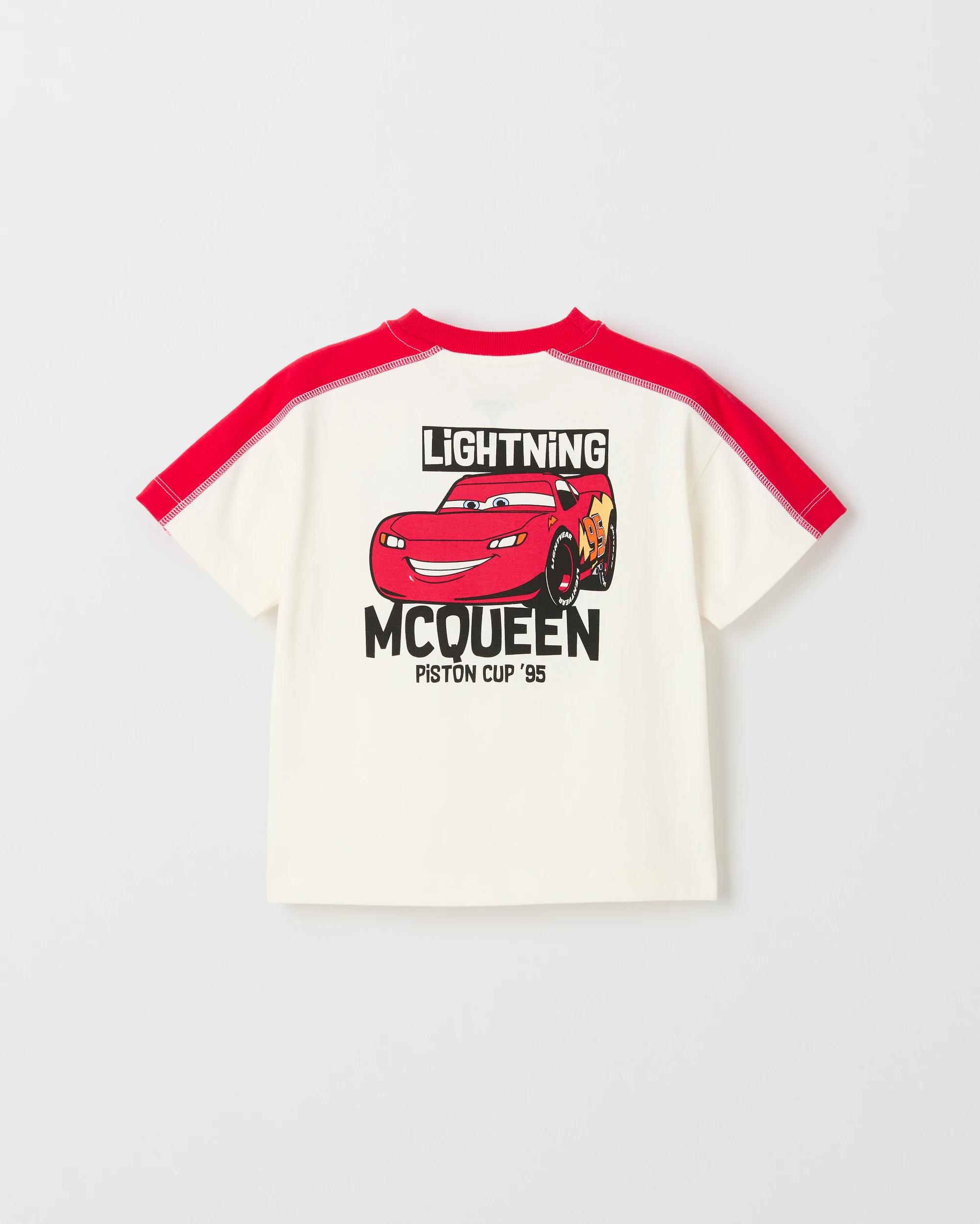 3 Disney Pixar Cars Australian Cotton Oversized T-Shirt RED/OFF-WHITE, 3 of 3