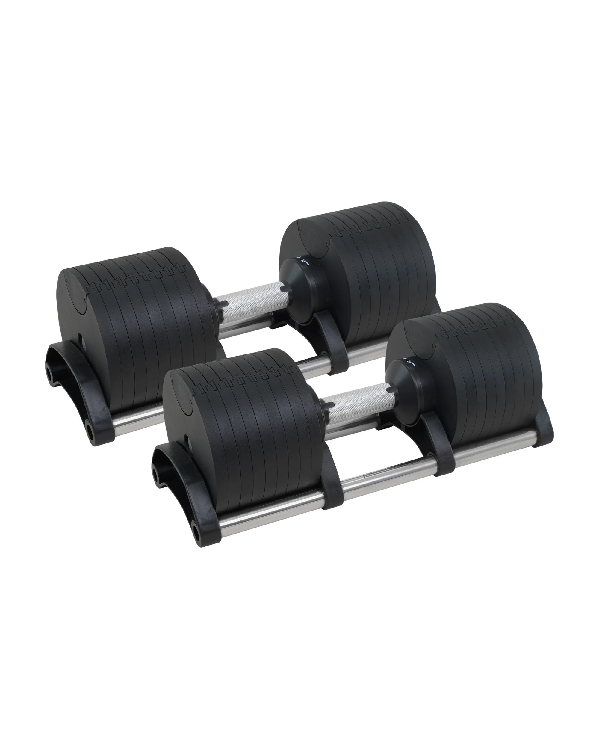 1 Powertrain Eon Black Dial Up 45KG Adjustable Dumbbell Pair 9 Weight Options Safety Lock Easy Weight Adjustment Cast Iron, 1 of 6