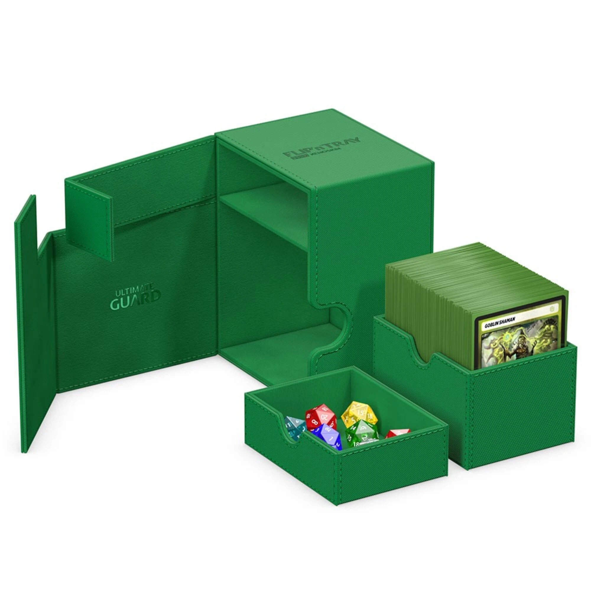 3 Ultimate Guard TCG - XenoSkin Flip'n'Tray 133+ Deck Box - Green, 3 of 3