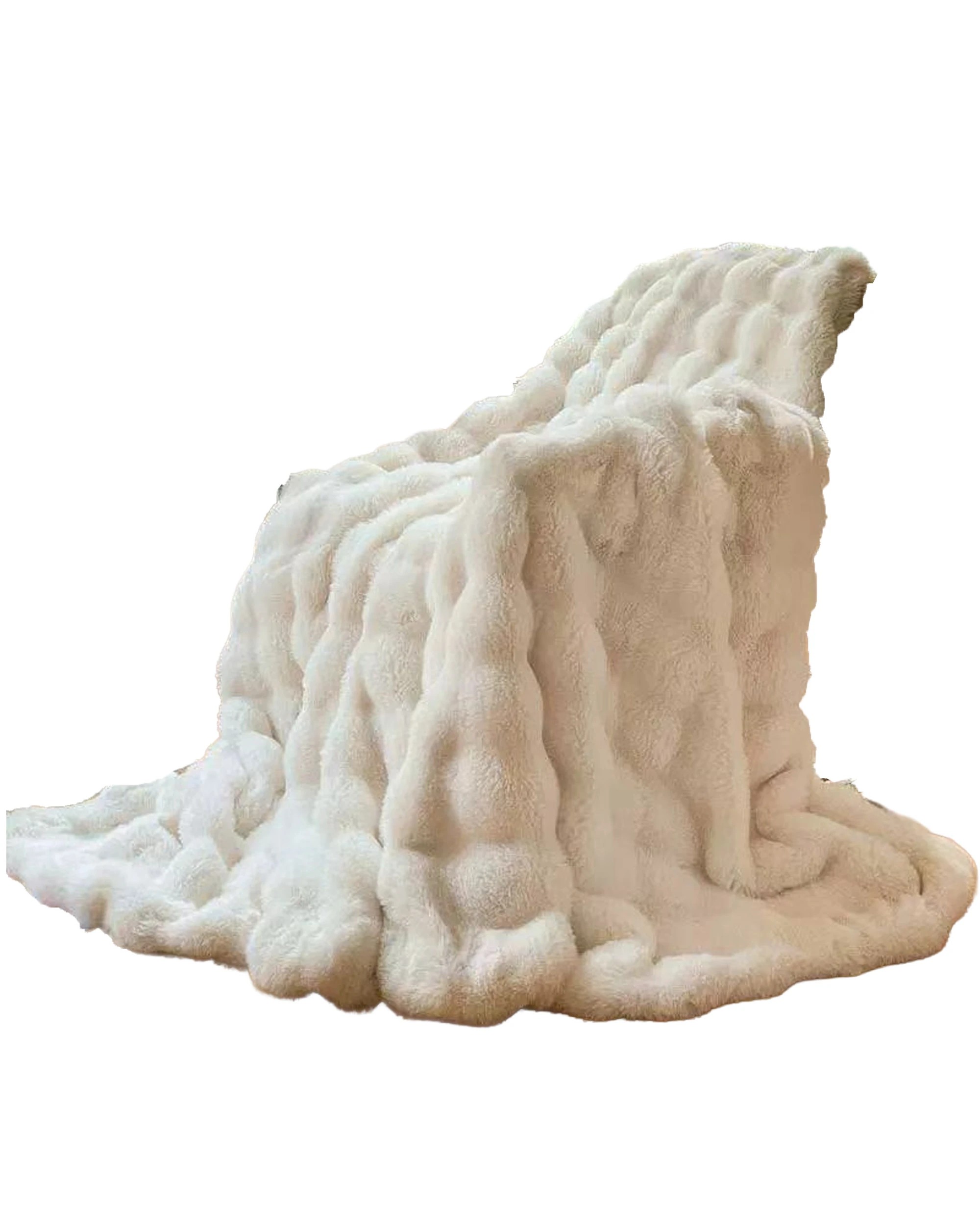 1 Cotton More Super Soft Large Faux Fur Winter Blanket Throw 200x230cm - White, 1 of 6