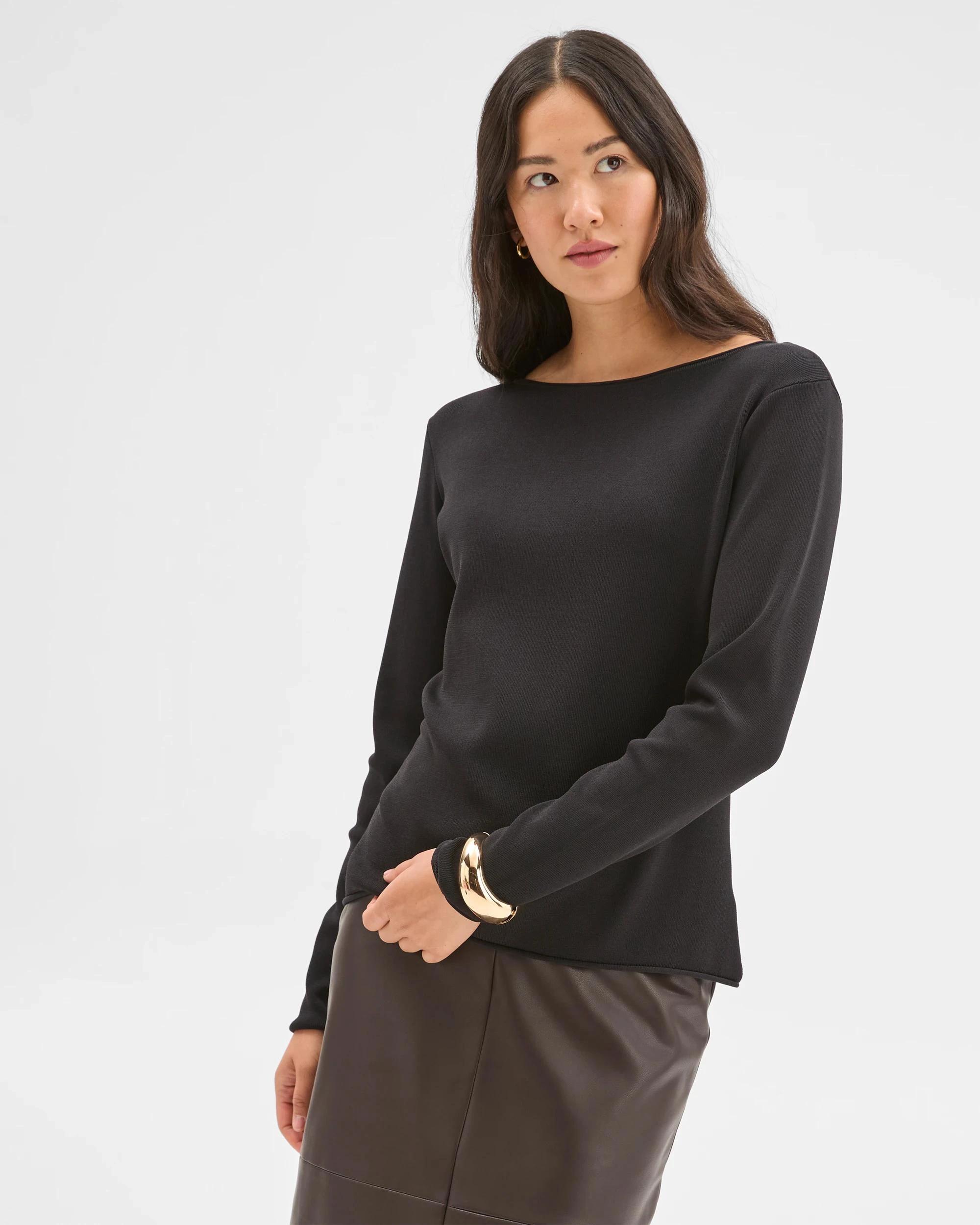 3 Preview Ultimate Long Sleeve Sweater BLACK, 3 of 6