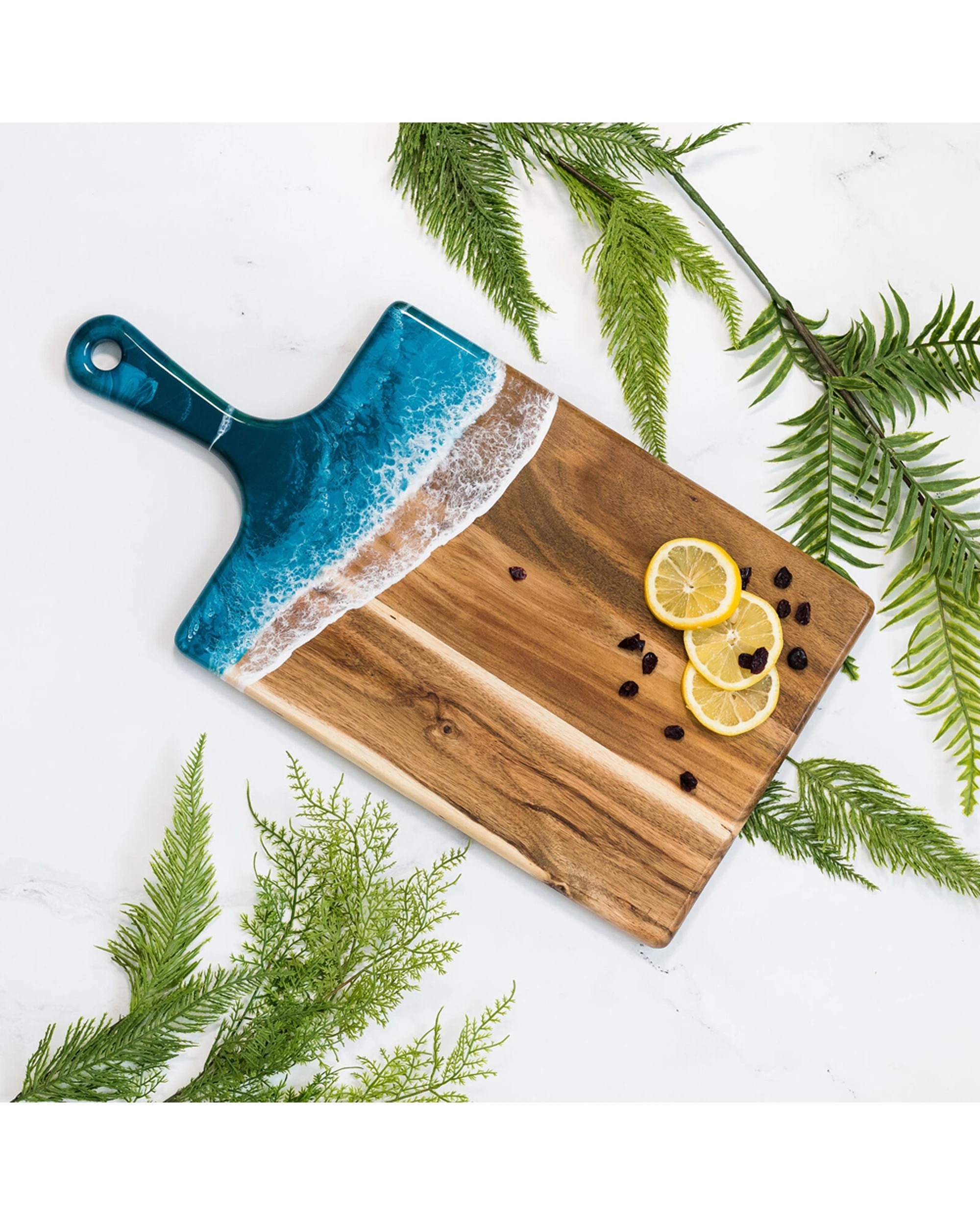 2 Lynn & Liana Acacia Wooden Cheese Board Ocean Vibes Medium 41x20x1.6cm - Multi, 2 of 2