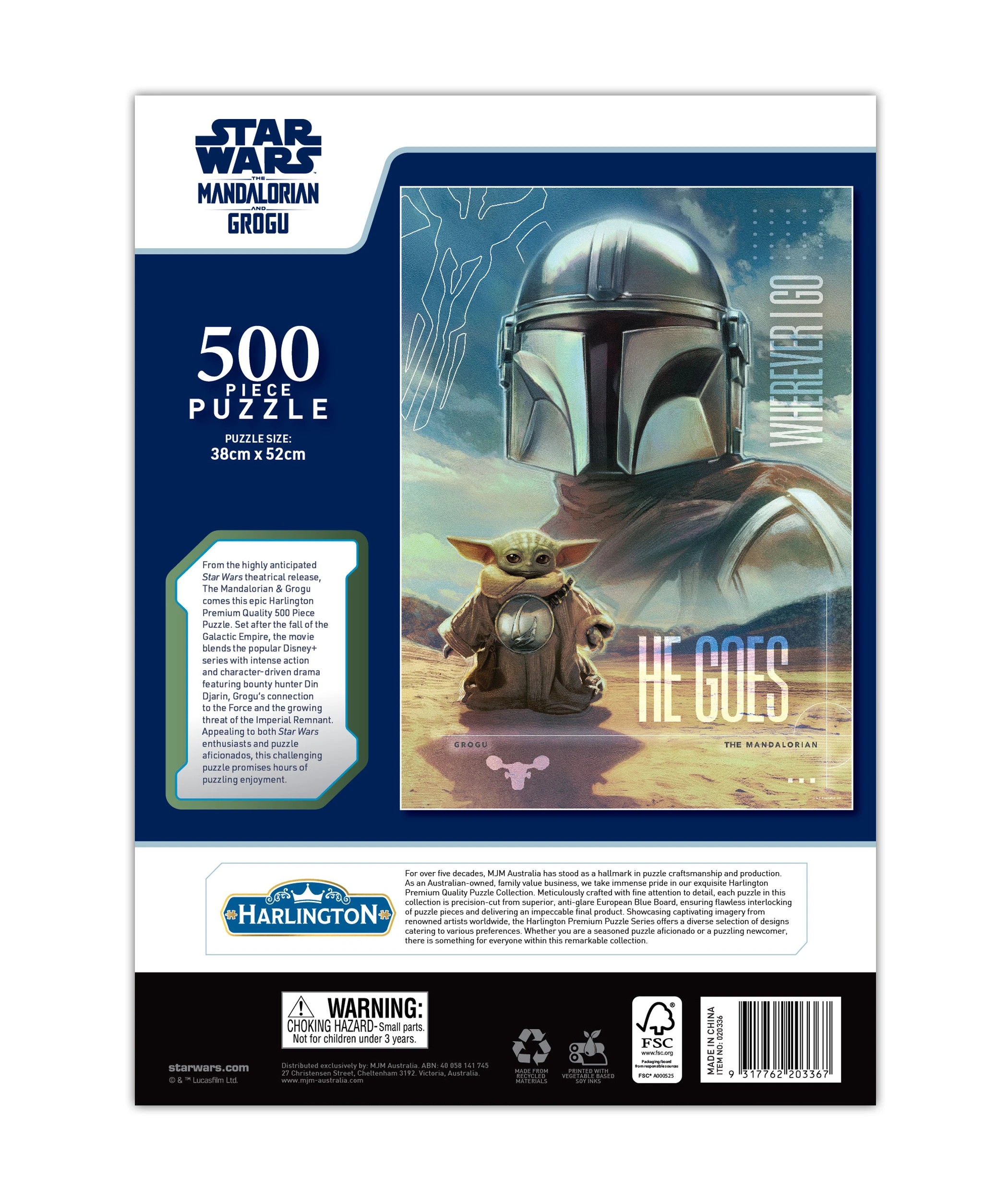 2 Disney Harlington 500 Piece Puzzle the Mandalorian & Grogu - Multi, 2 of 3