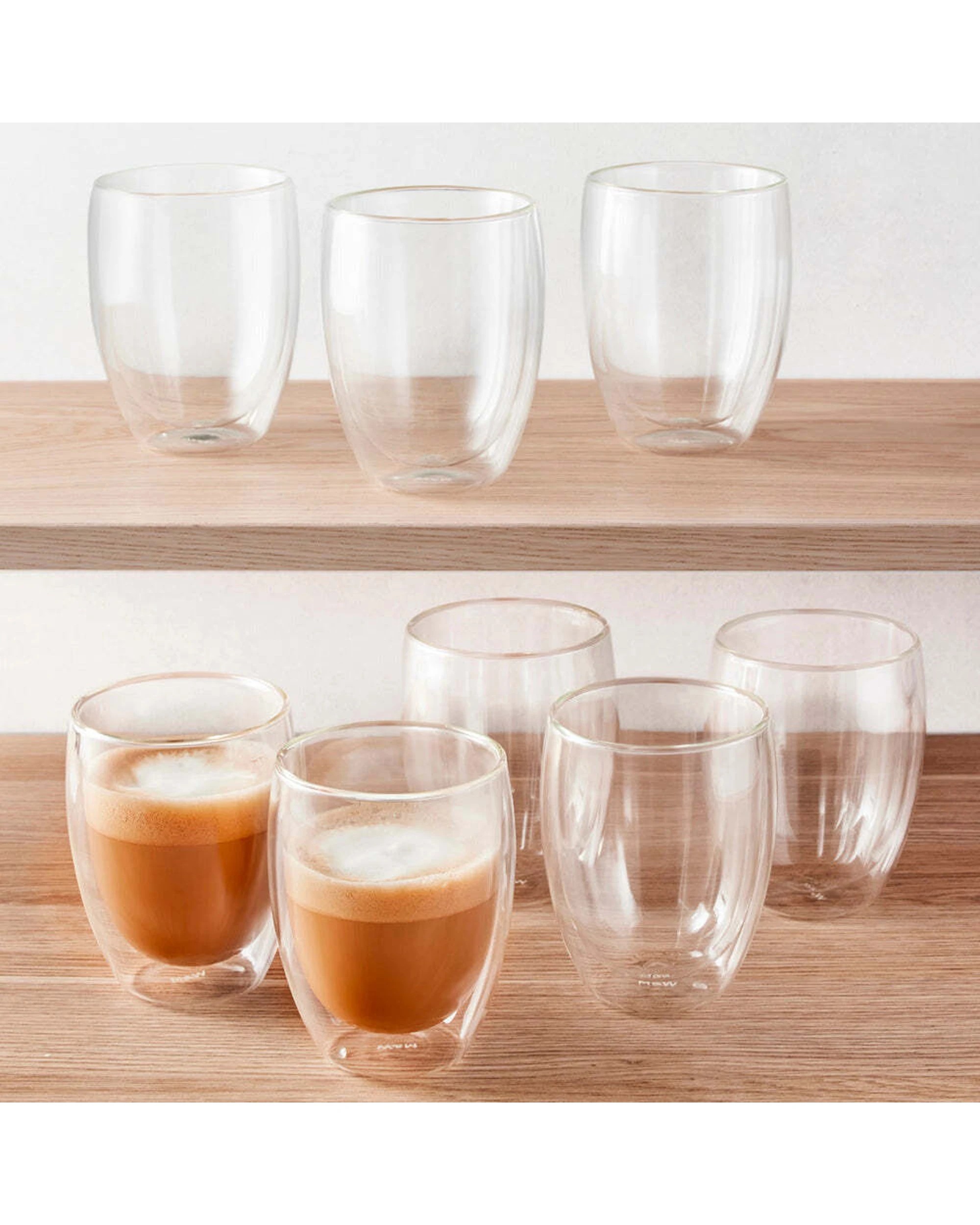 3 Maxwell & Williams 8pc Blend Double Wall Cup Glass Set 350ml Borosilicate - Clear, 3 of 3