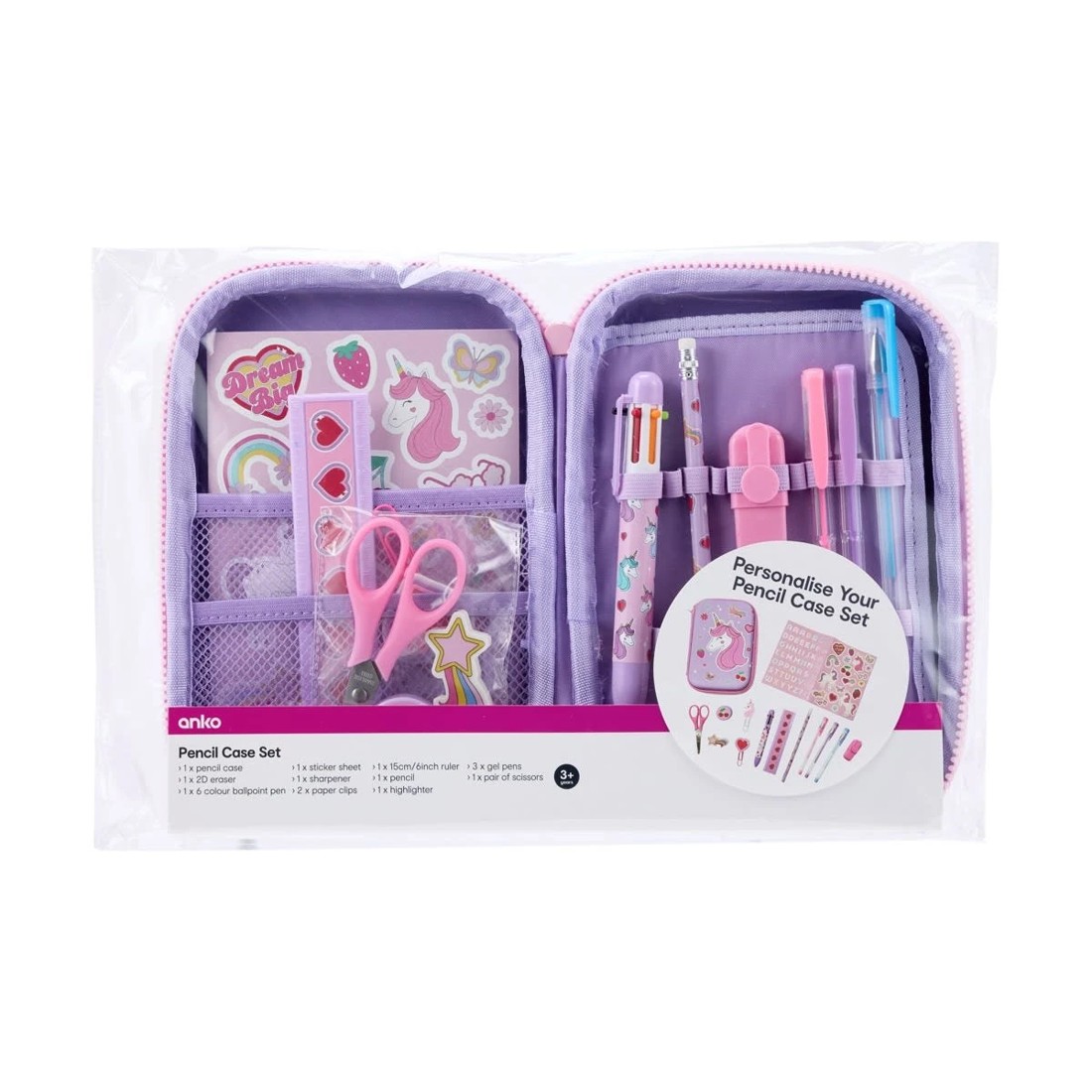 9 Pencil Case Set - Unicorn, 9 of 9