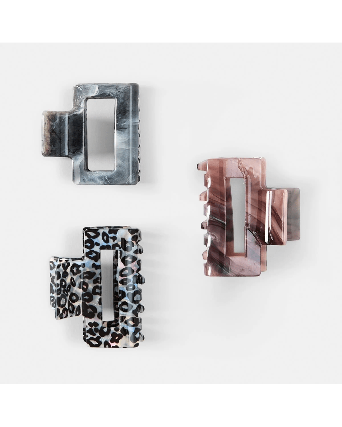 2 3 Pack Small Rectangle Claw Hair Clips, 2 of 4