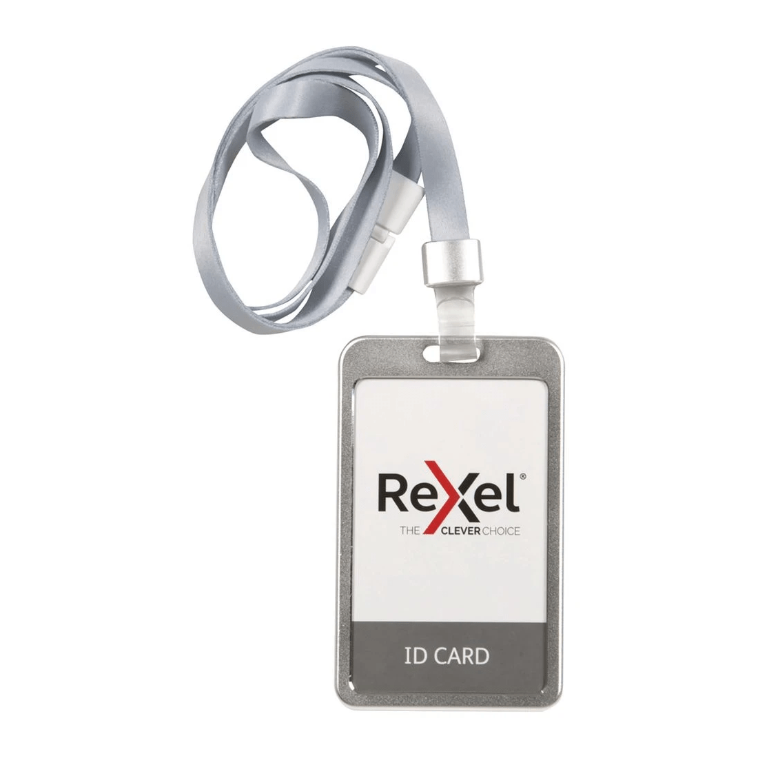 2 Rexel Aluminium Card Holder Portrait with Lanyard Silver, 2 of 2