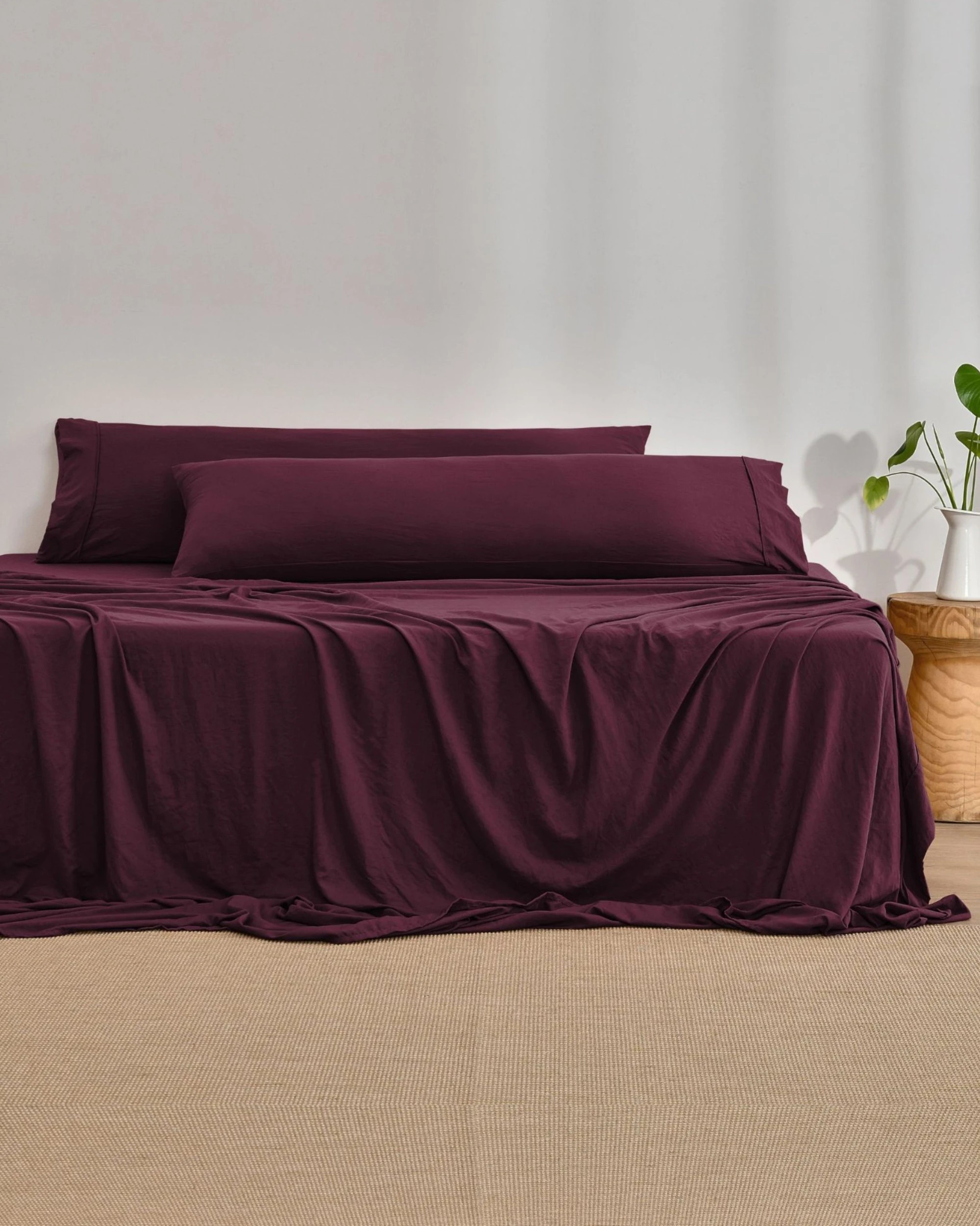 2 Dreamaker Superfine Washed Microfibre Body Pillowcase Twin Pack - Cherry, 2 of 5
