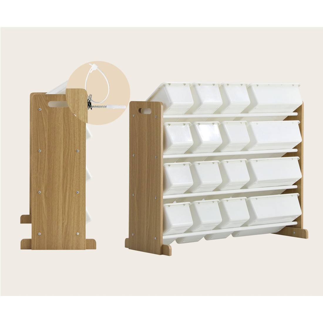 5 Oikiture Kids Toy Box Organiser 16 Bins Display Shelf Storage Rack Drawer
 - Multi, 5 of 10