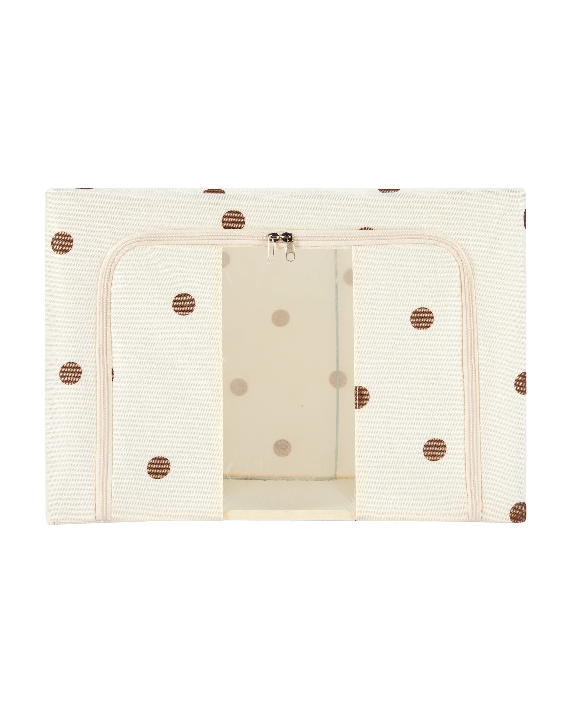 2 Linen Look Collapsible Box with Window - Large, Polka Dot, 2 of 8