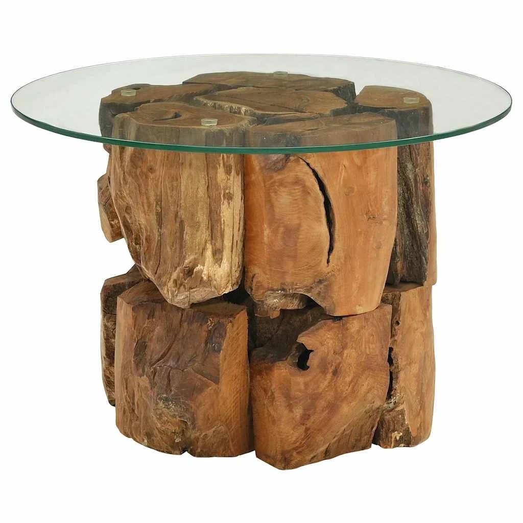 1 Vidaxl Coffee Table Solid Teak Driftwood - Brown, 1 of 9