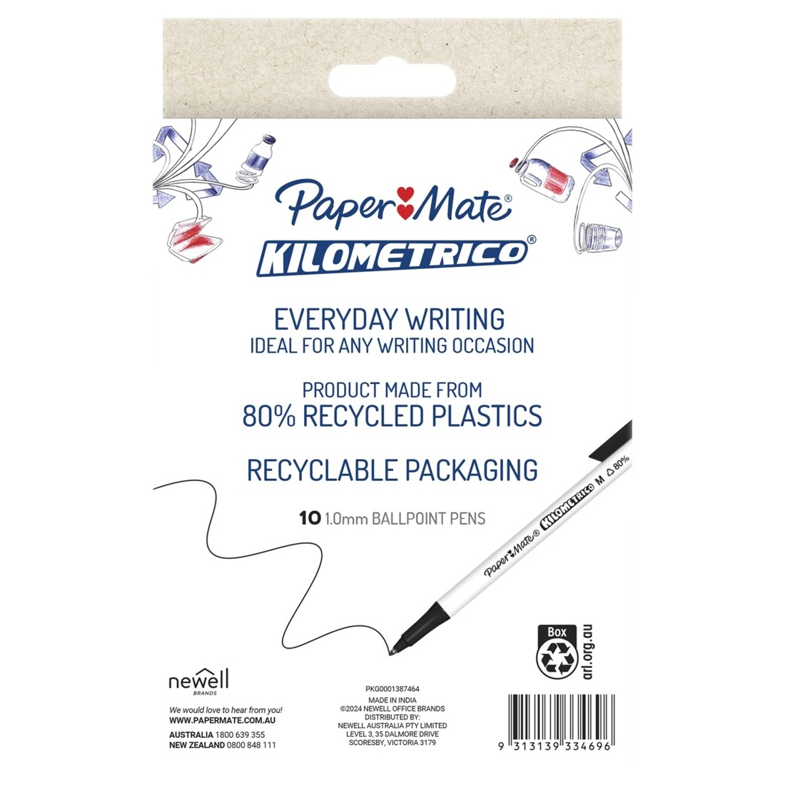 5 10 Pack Paper Mate Kilometrico Ballpoint Pens - Black, 5 of 7