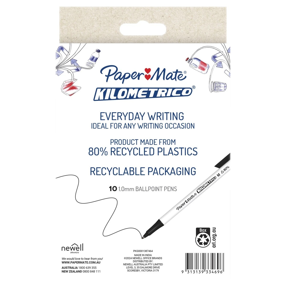 5 10 Pack Paper Mate Kilometrico Ballpoint Pens - Black, 5 of 7