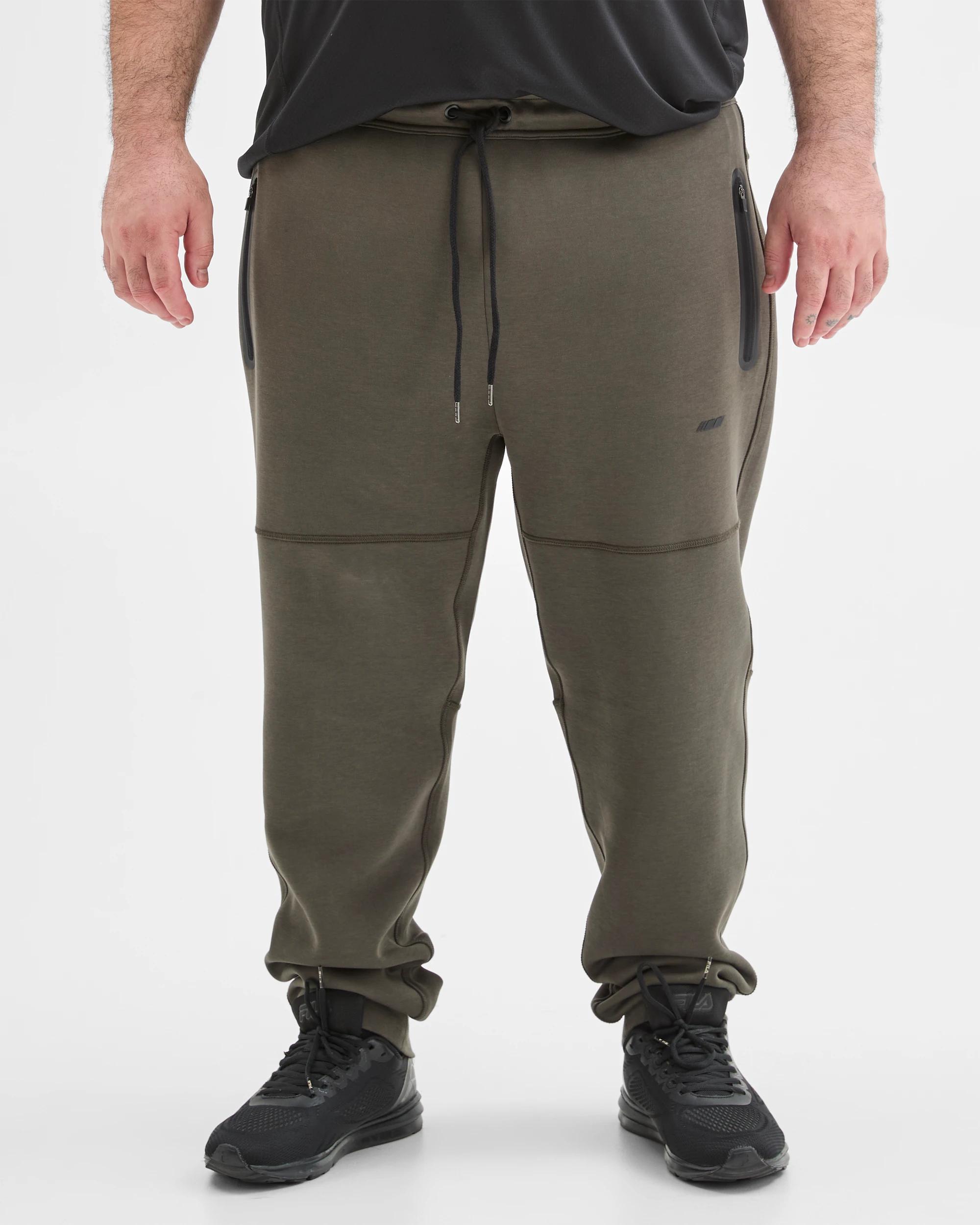 3 Target Man Plus Plus Size Australian Cotton Blend Active Scuba Trackpants KHAKI, 3 of 5