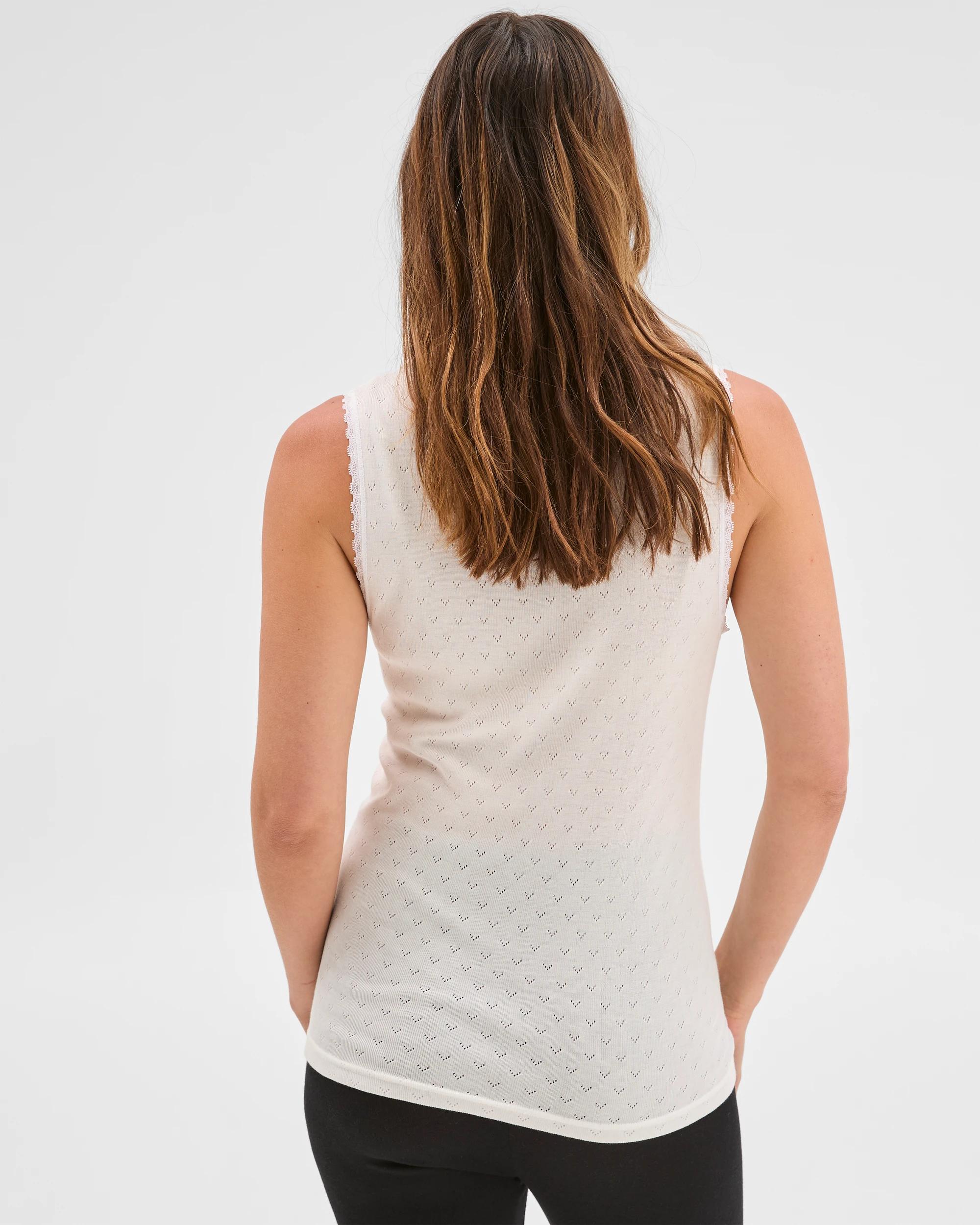 5 Target Woman Pointelle Thermal Vest WHITE, 5 of 5
