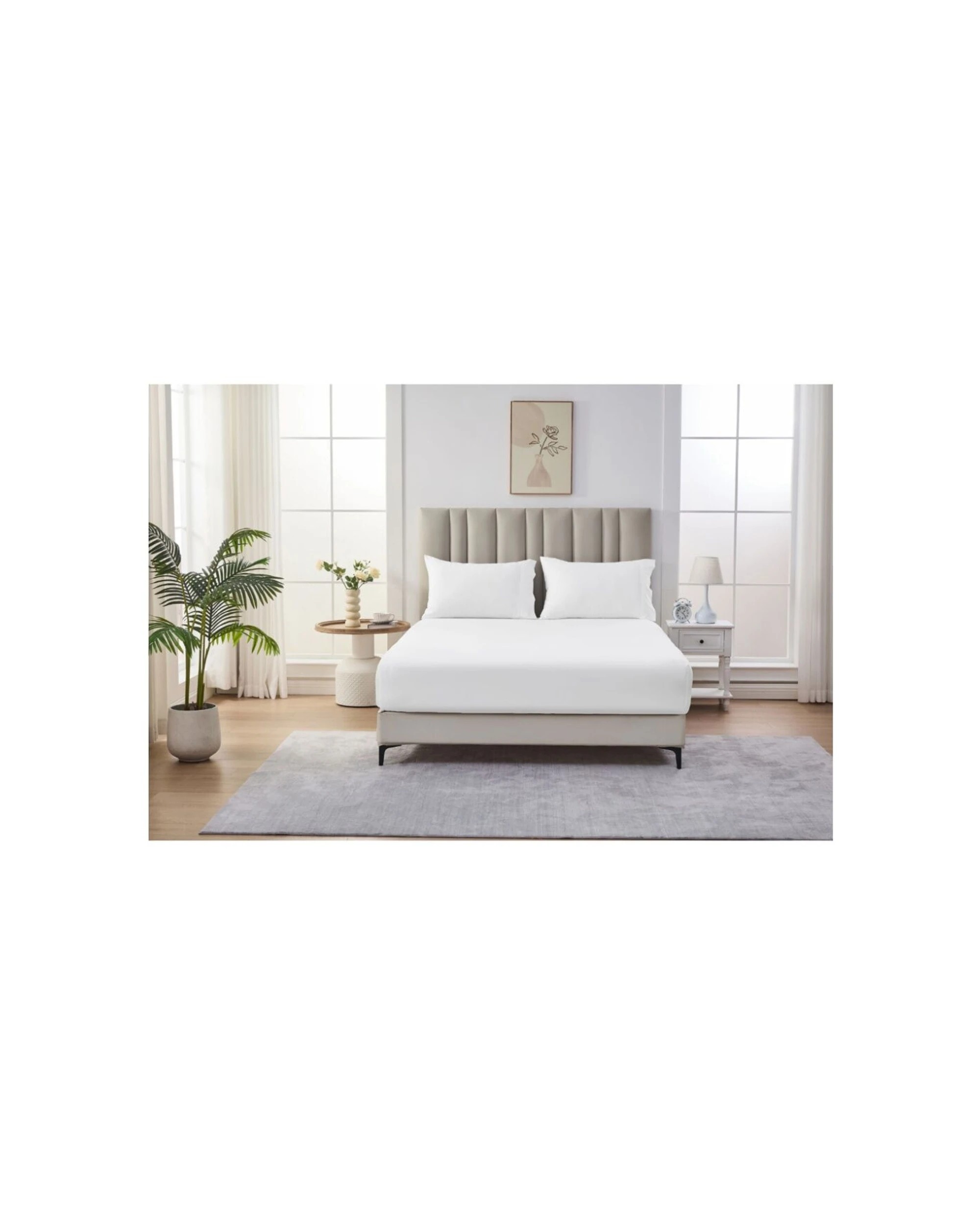 4 Grosvenor House Egyptian Cotton Sheet Set With Pillowcase 500TC - Super King Bed - White, 4 of 8