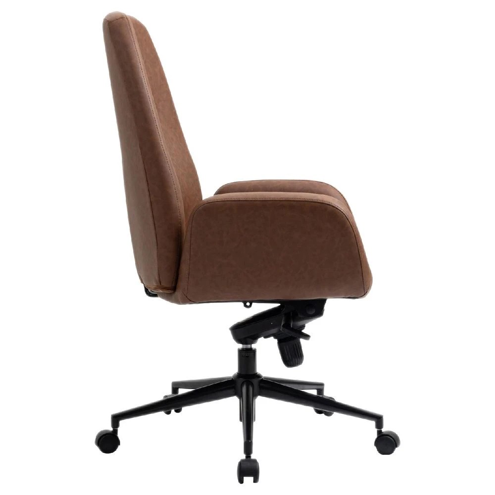 2 Lindenberg Chair PU Brown Ergonomic Chairs and Desk Chairs, 2 of 10