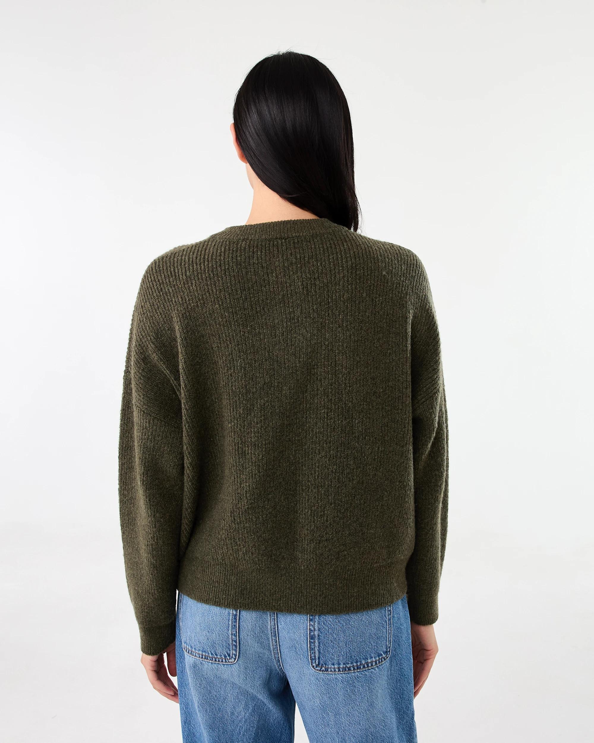 3 Quarter Button Jumper Deep Olive, 3 of 6