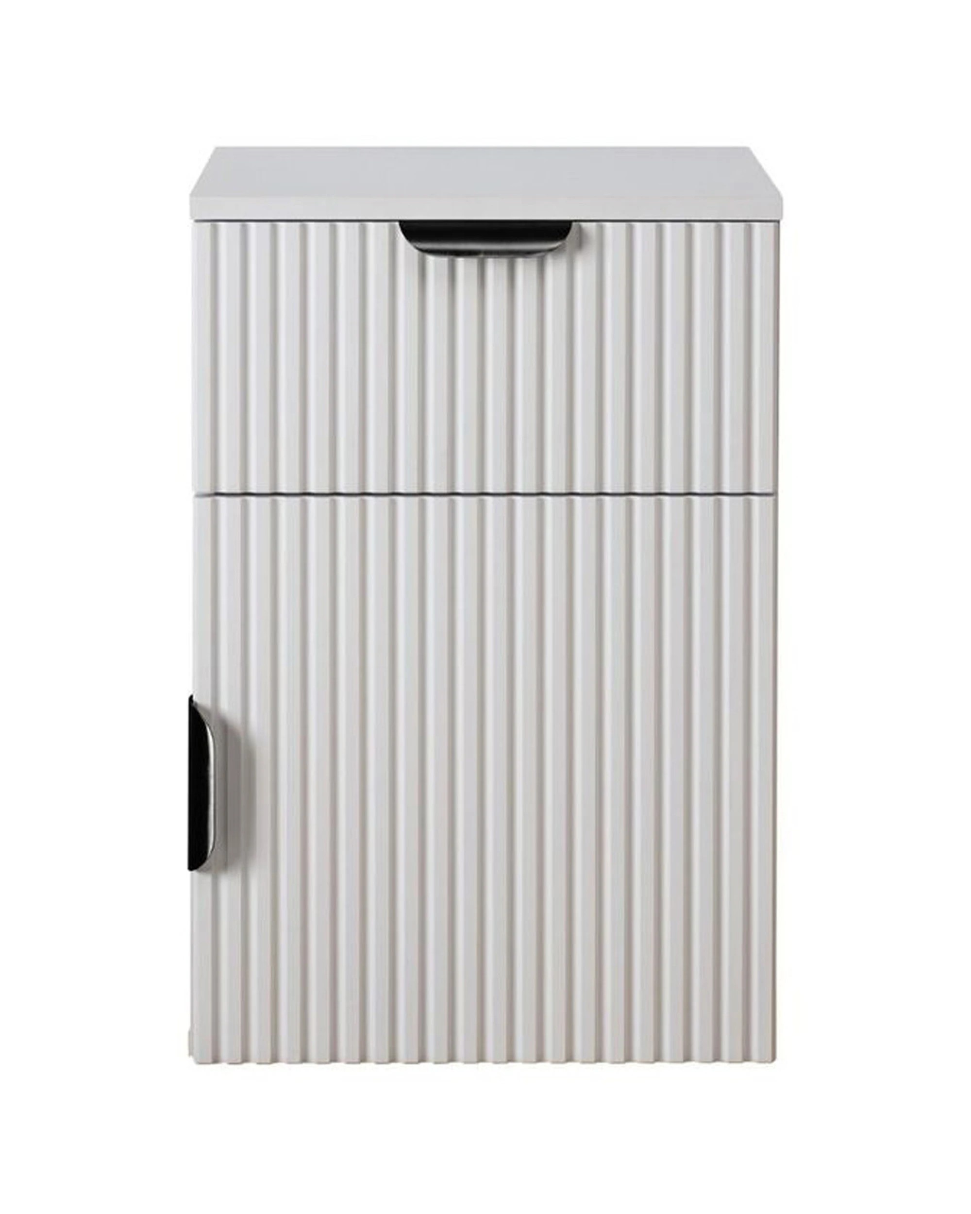 1 European Cabinetry Porto Bedside Table Fluted Front Pull Handle - White, 1 of 4