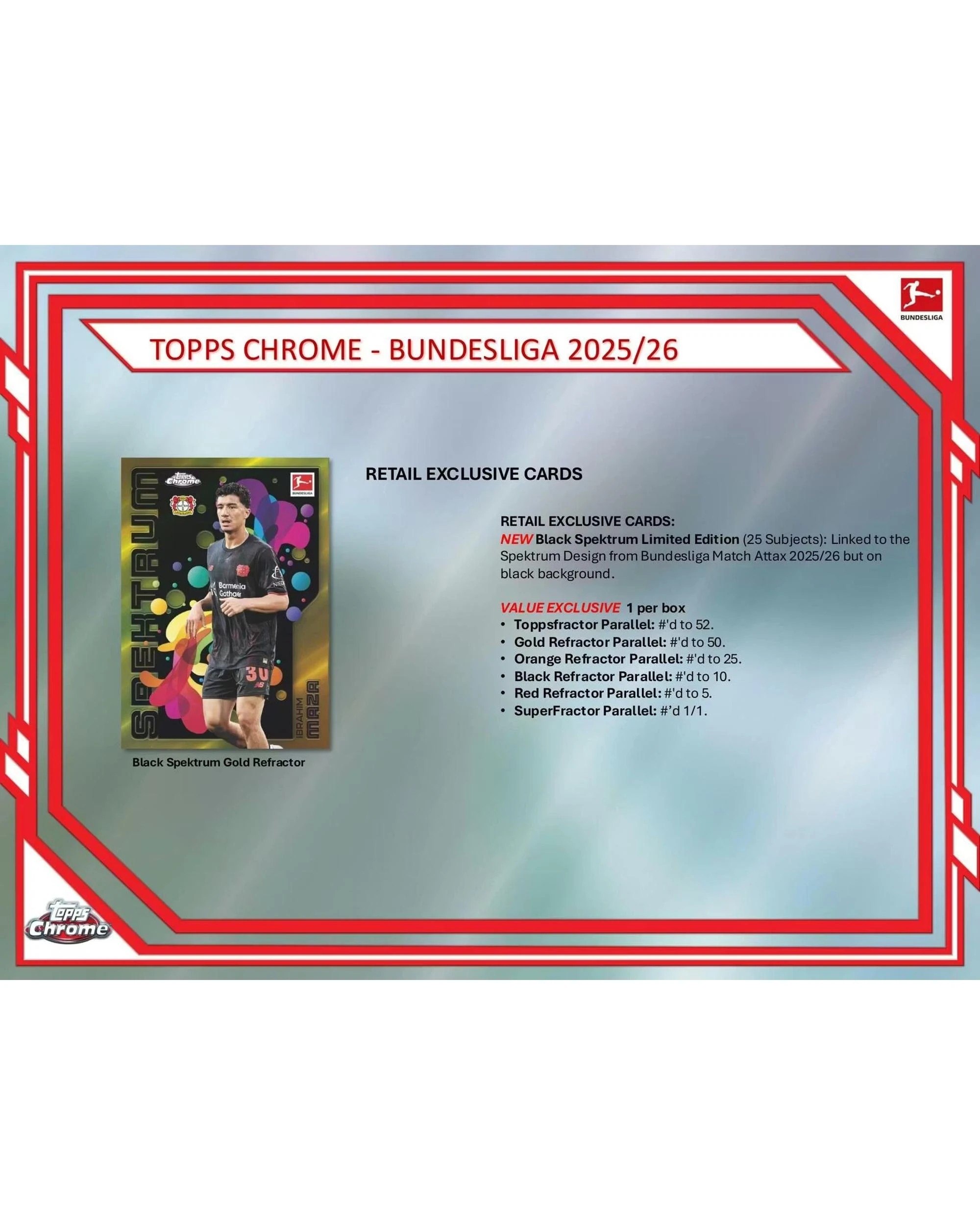 4 Topps 2025/2026 Chrome Bundesliga Soccer Blaster Box, 4 of 10