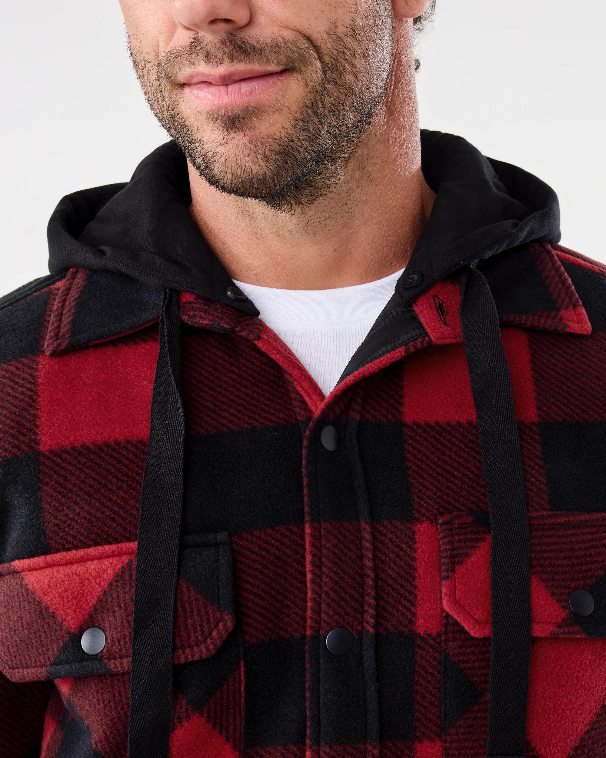 6 Workwear Padded Industrial Jacket Red Check, 6 of 8