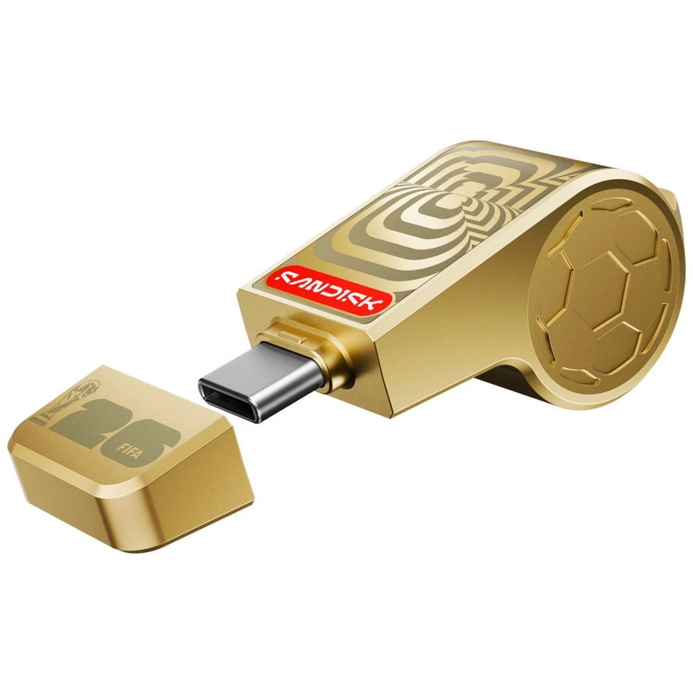 1 Sandisk 128GB USB-C Flash Drive FIFA Edition Gold, 1 of 5