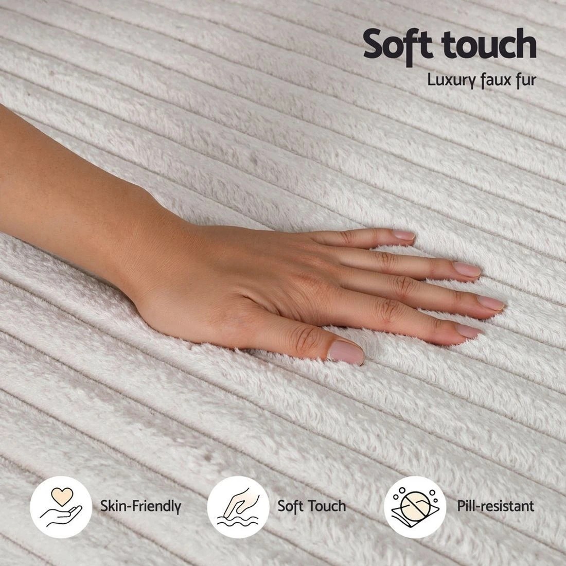 6 Artiss Sofa Bed Lounge Chair Recliner Couch Reading Chairs Sleeper Cloud Sofas Faux Fur Fabric - Beige, 6 of 8