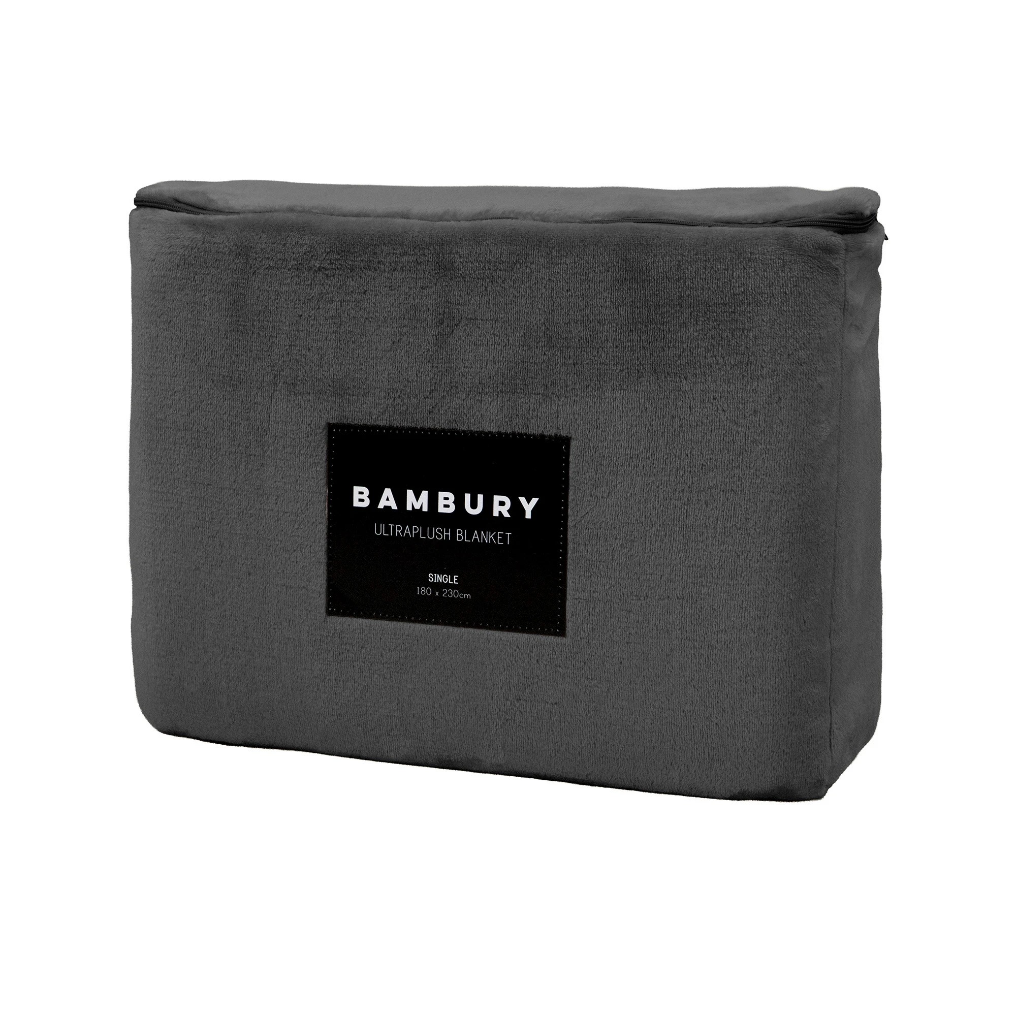 5 Bambury Solid Ultraplush Polyester Cosy Blanket Charcoal - Double/Queen - Grey, 5 of 5
