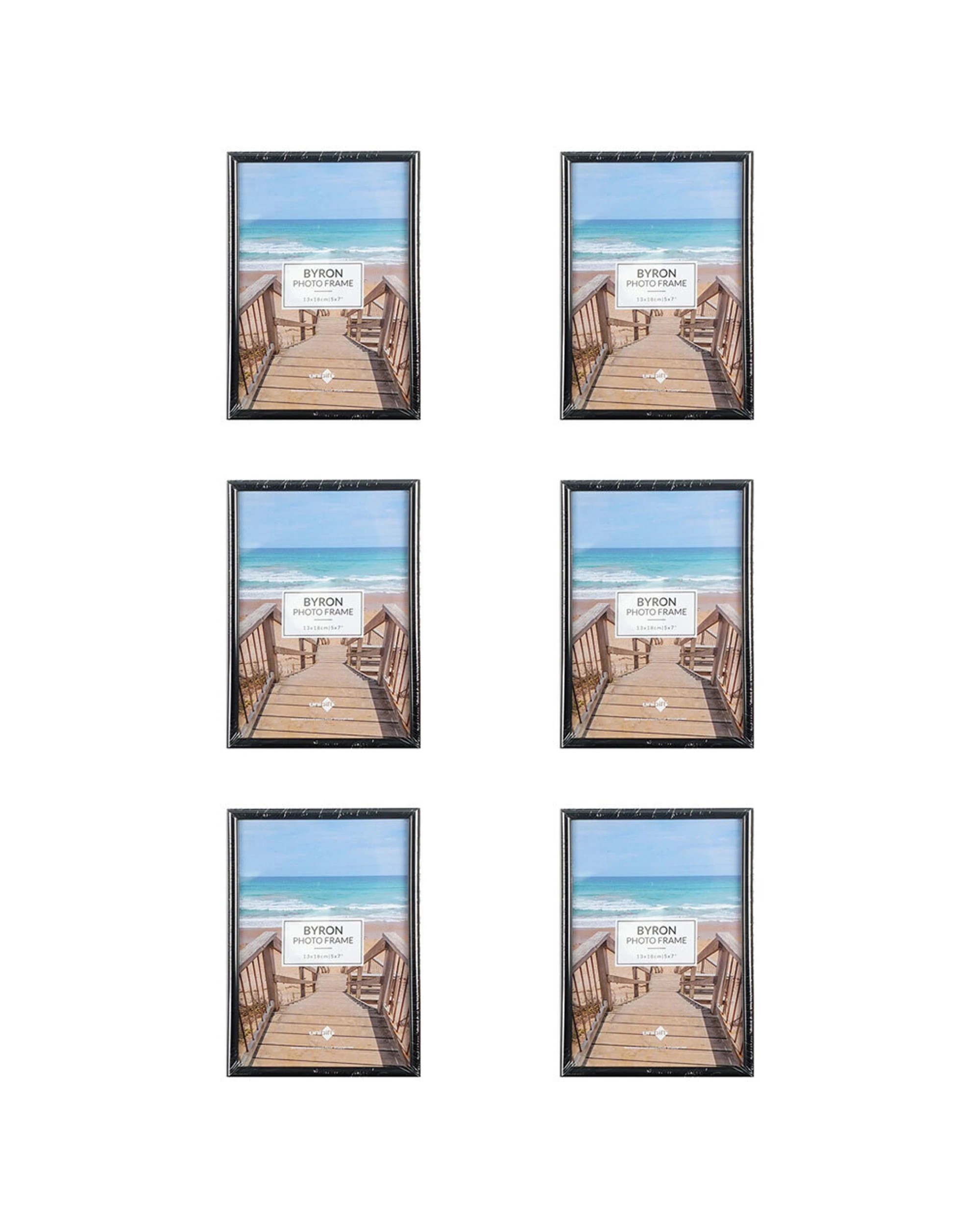 1 Unigift 6pc Byron Home Photo Picture Frame 13x18cm - Multi, 1 of 3
