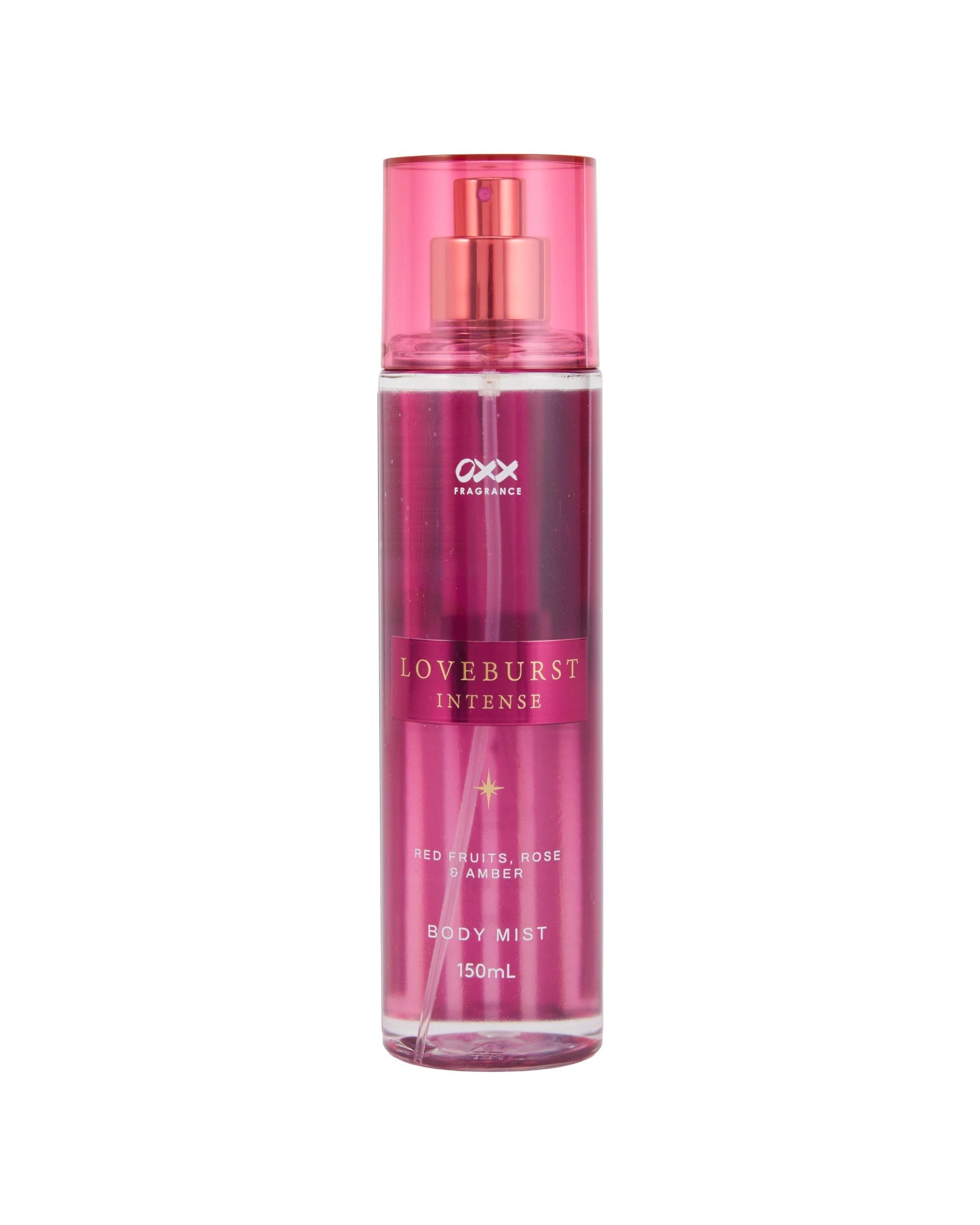 1 OXX Fragrance Loveburst Intense Body Mist 150ml - Red Fruits, Rose and Amber, 1 of 4