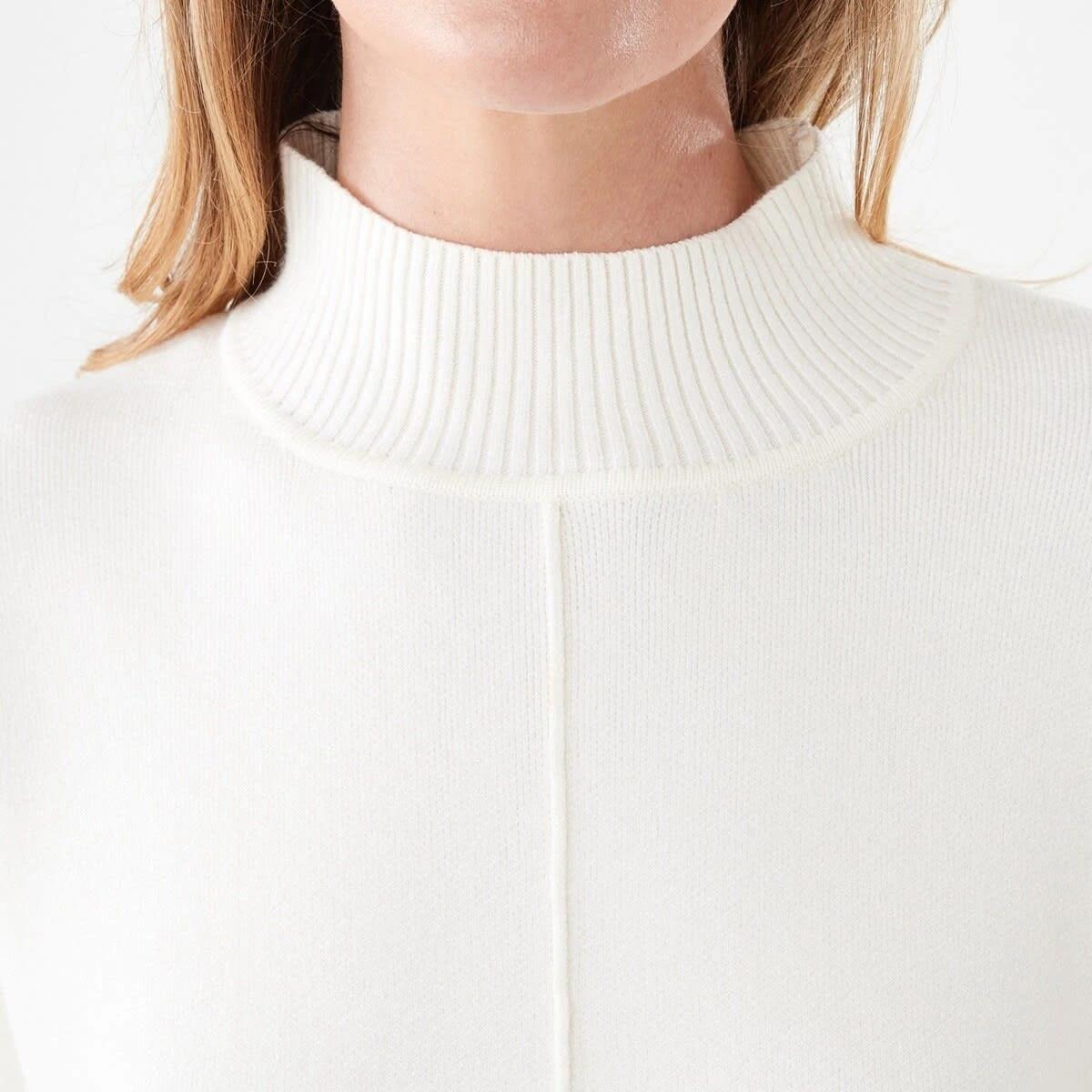 5 Compact Mock Neck Jumper Ecru, 5 of 6