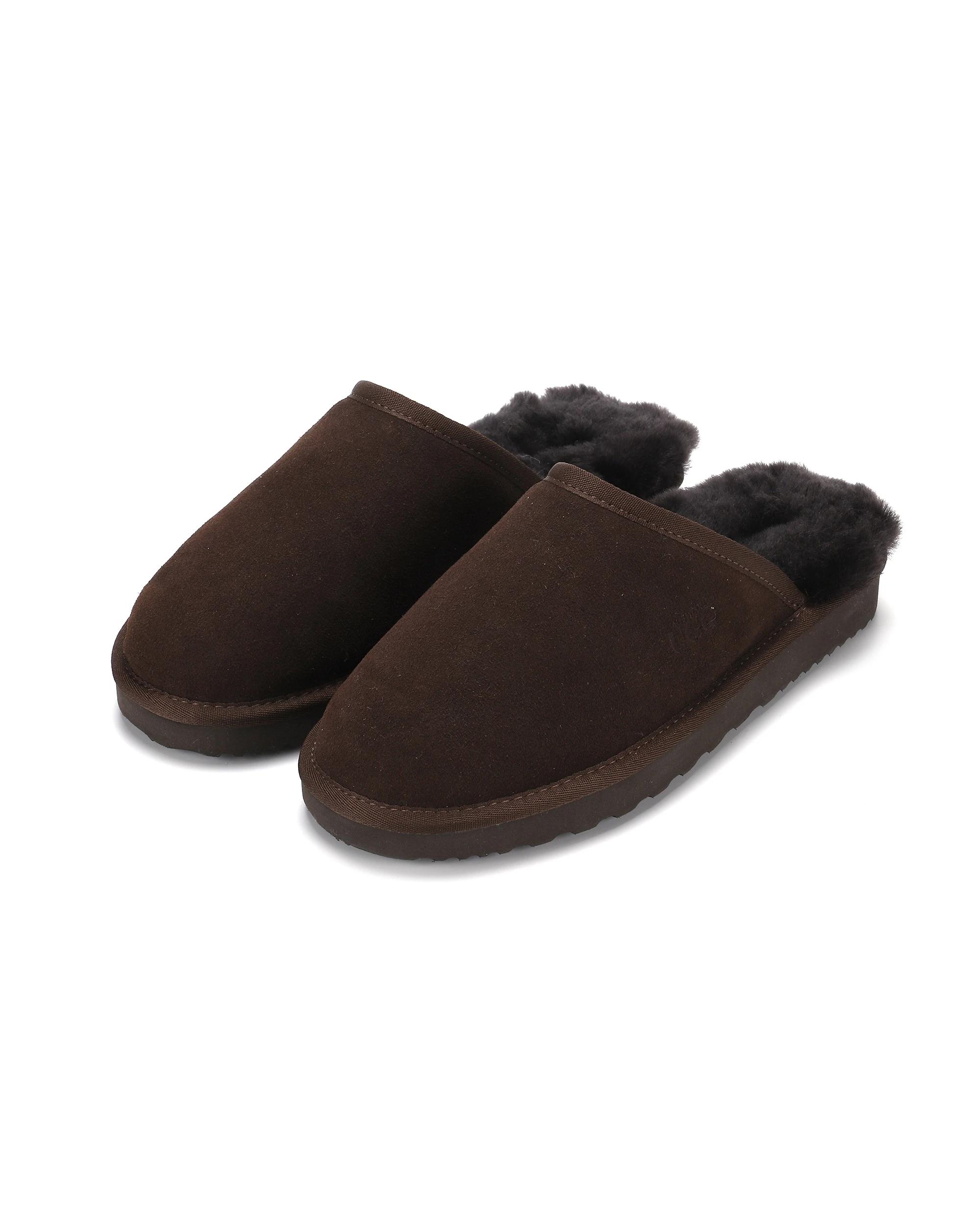 3 AUS WOOLI Sheepskin Wool Manly Slippers CHOCOLATE, 3 of 6