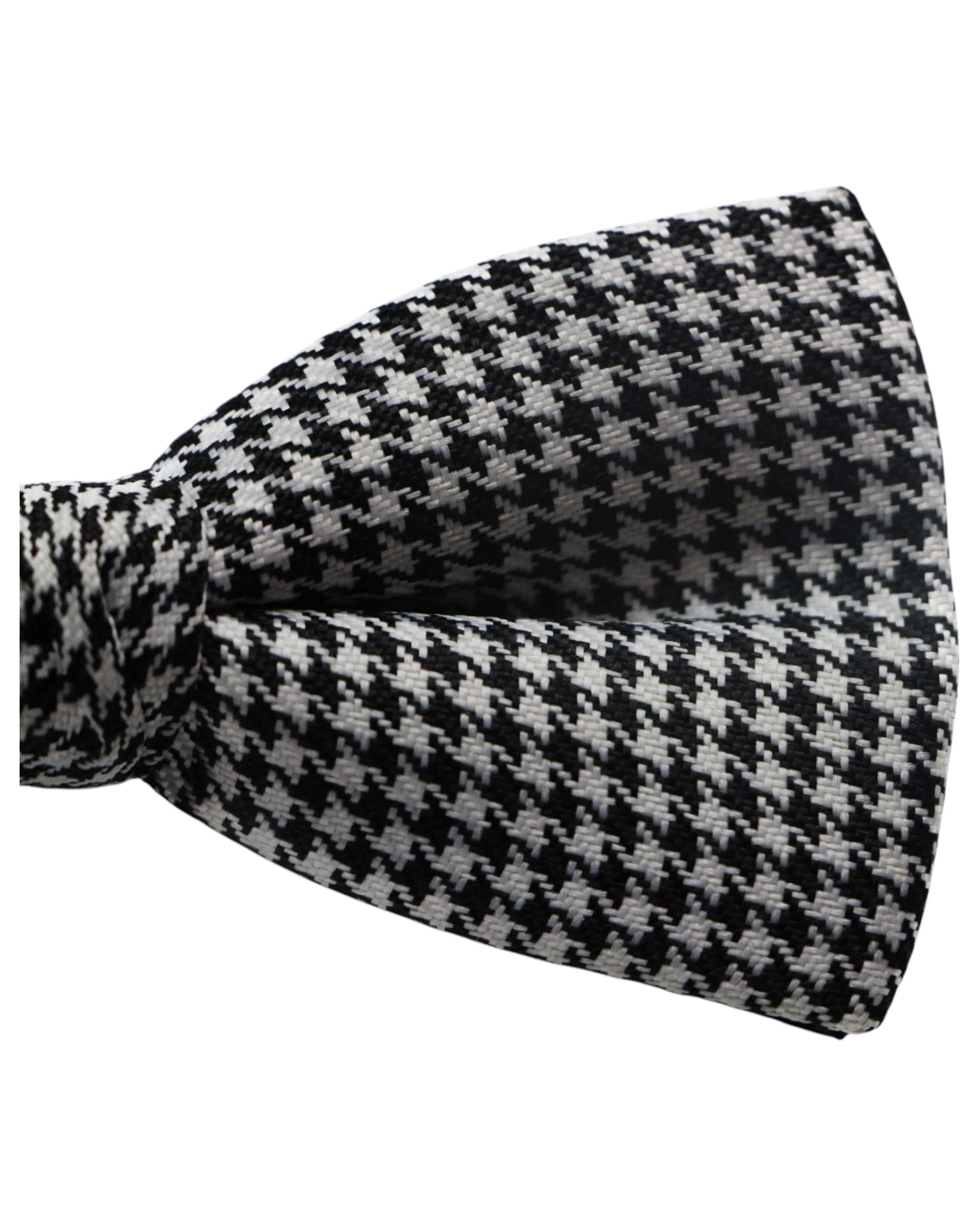 3 Zasel Mens Black & White Zig Zag Patterned Bow Tie, 3 of 3