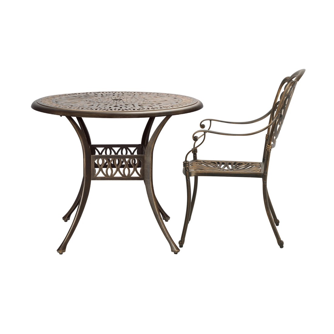 7 Livsip Outdoor Furniture 5 Piece Dining Set Chairs Table Bistro Set Patio Garden
 - Bronze, 7 of 10