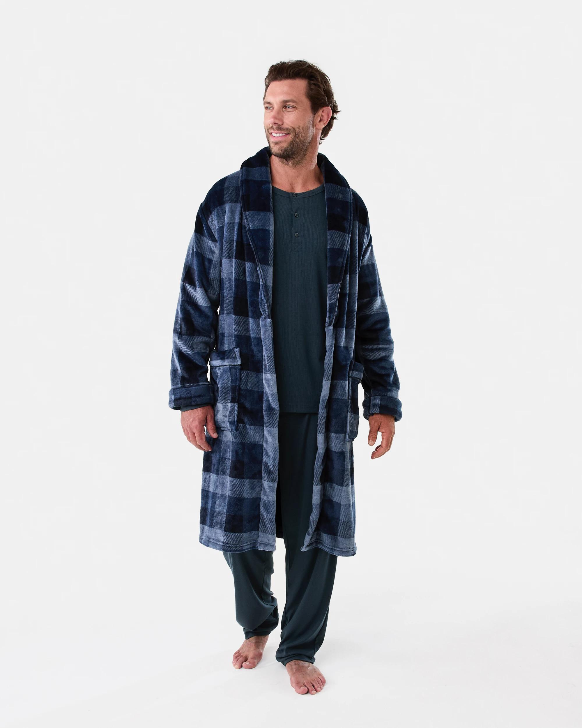 8 Check Coral Fleece Gown Arthurchek, 8 of 8