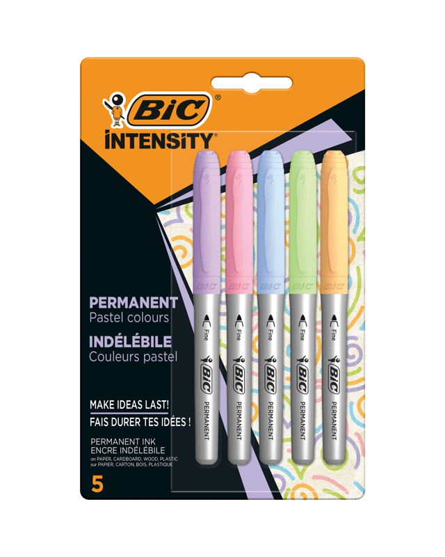 5 Pack BIC Intensity Permanent Markers - Pa