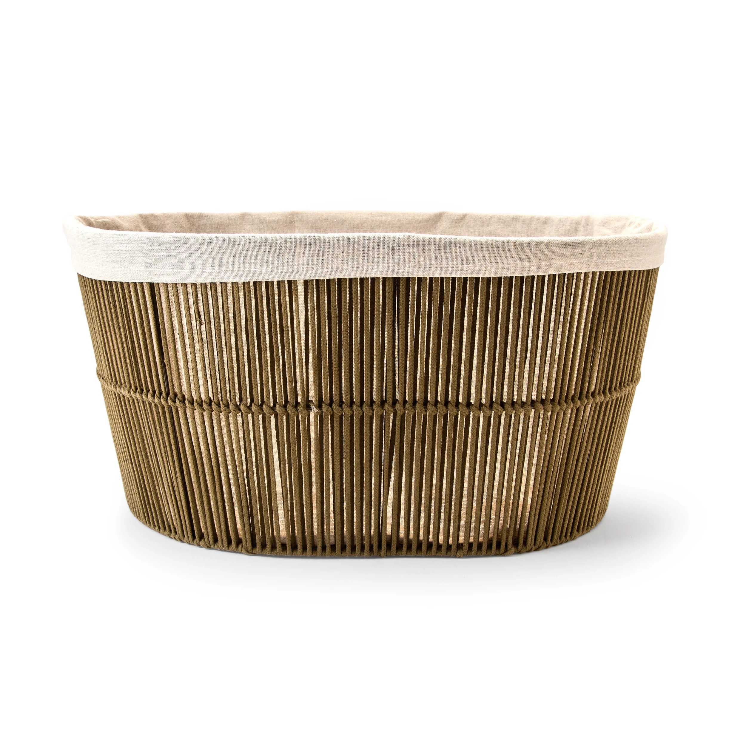 3 Rope Laundry Basket with Liner - Green, 3 of 7