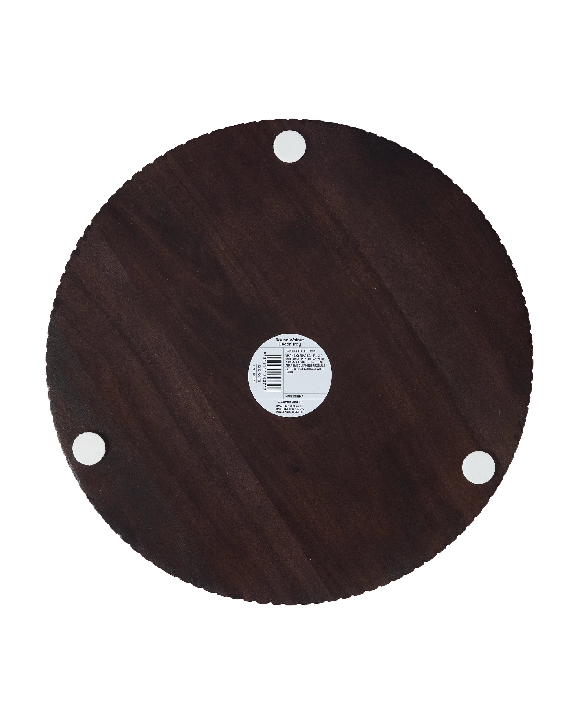 6 Round Walnut Decor Tray, 6 of 6